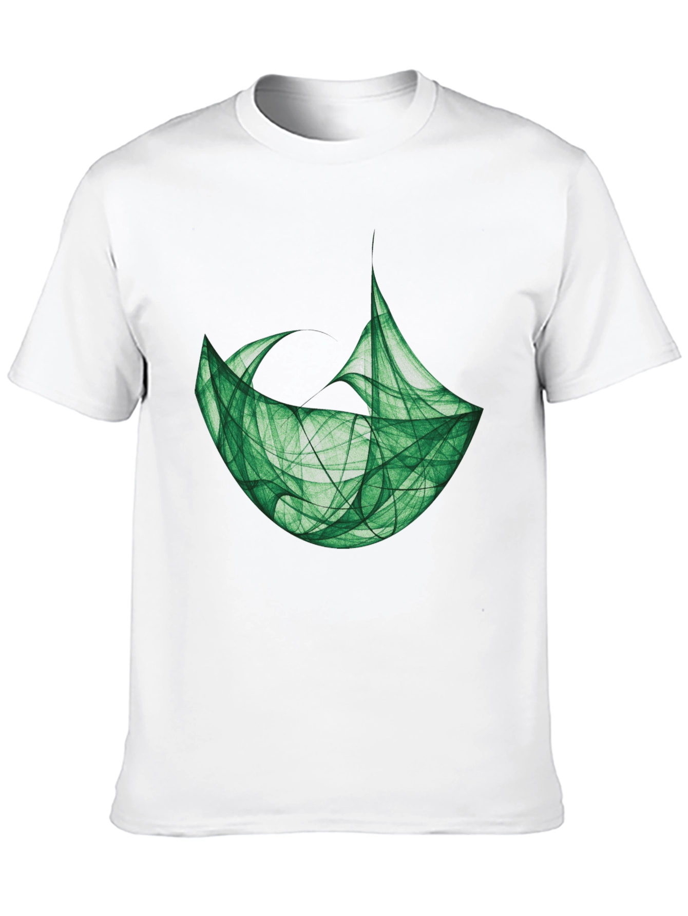 Abstract Green Graphic Black T-Shirt