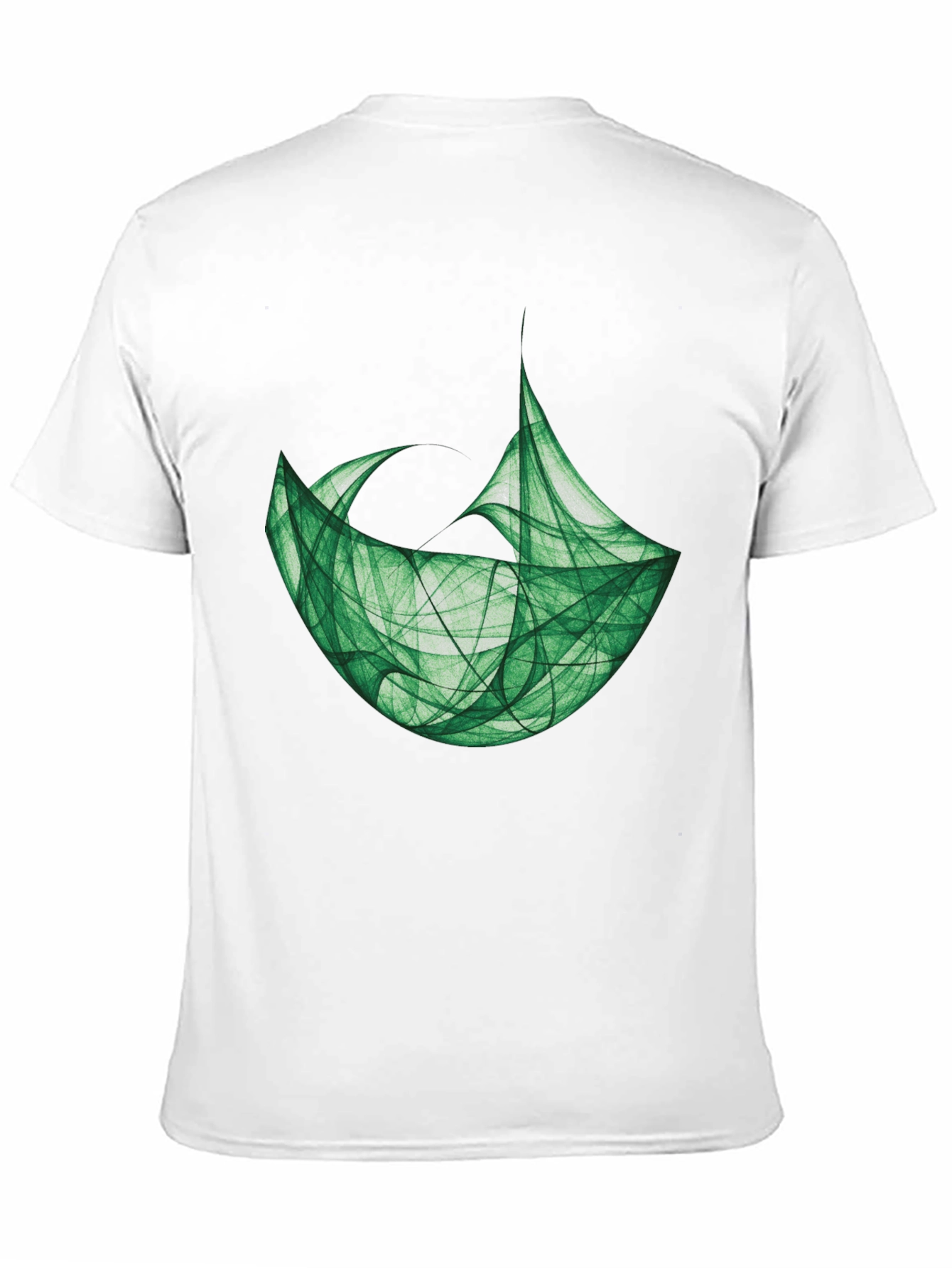 Abstract Green Graphic Black T-Shirt