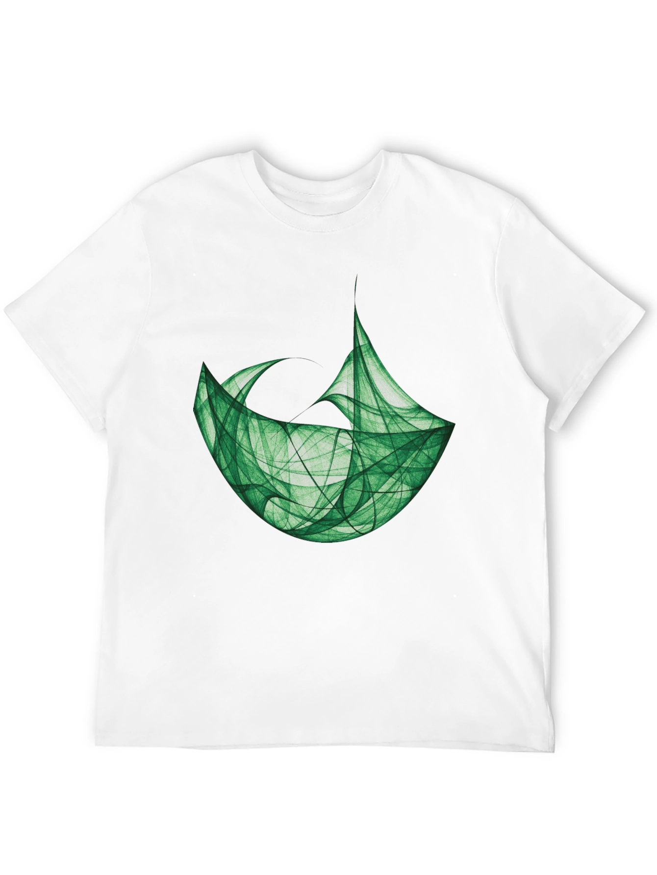 Abstract Green Graphic Black T-Shirt