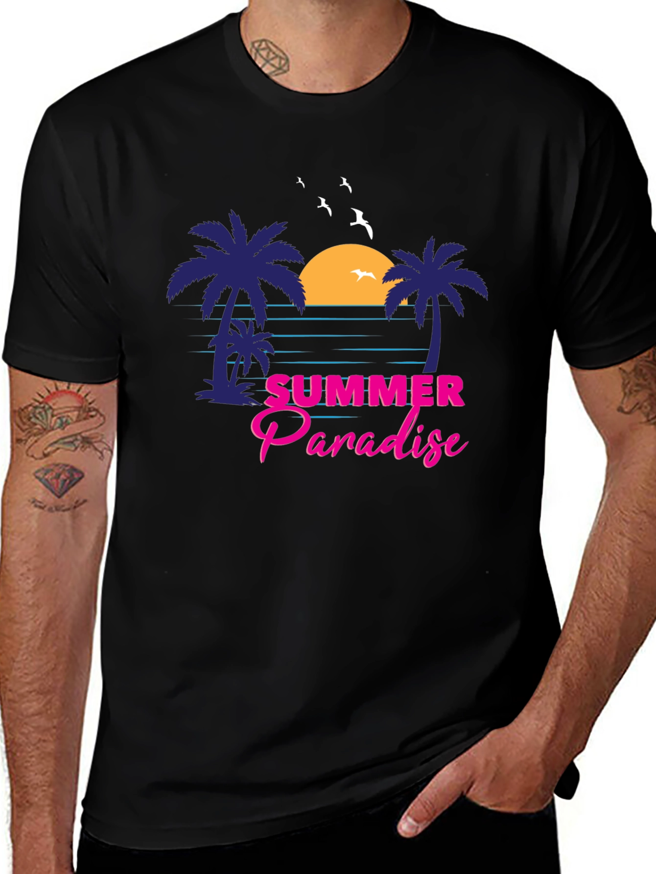Summer Paradise Graphic Tee - Tropical Vibes
