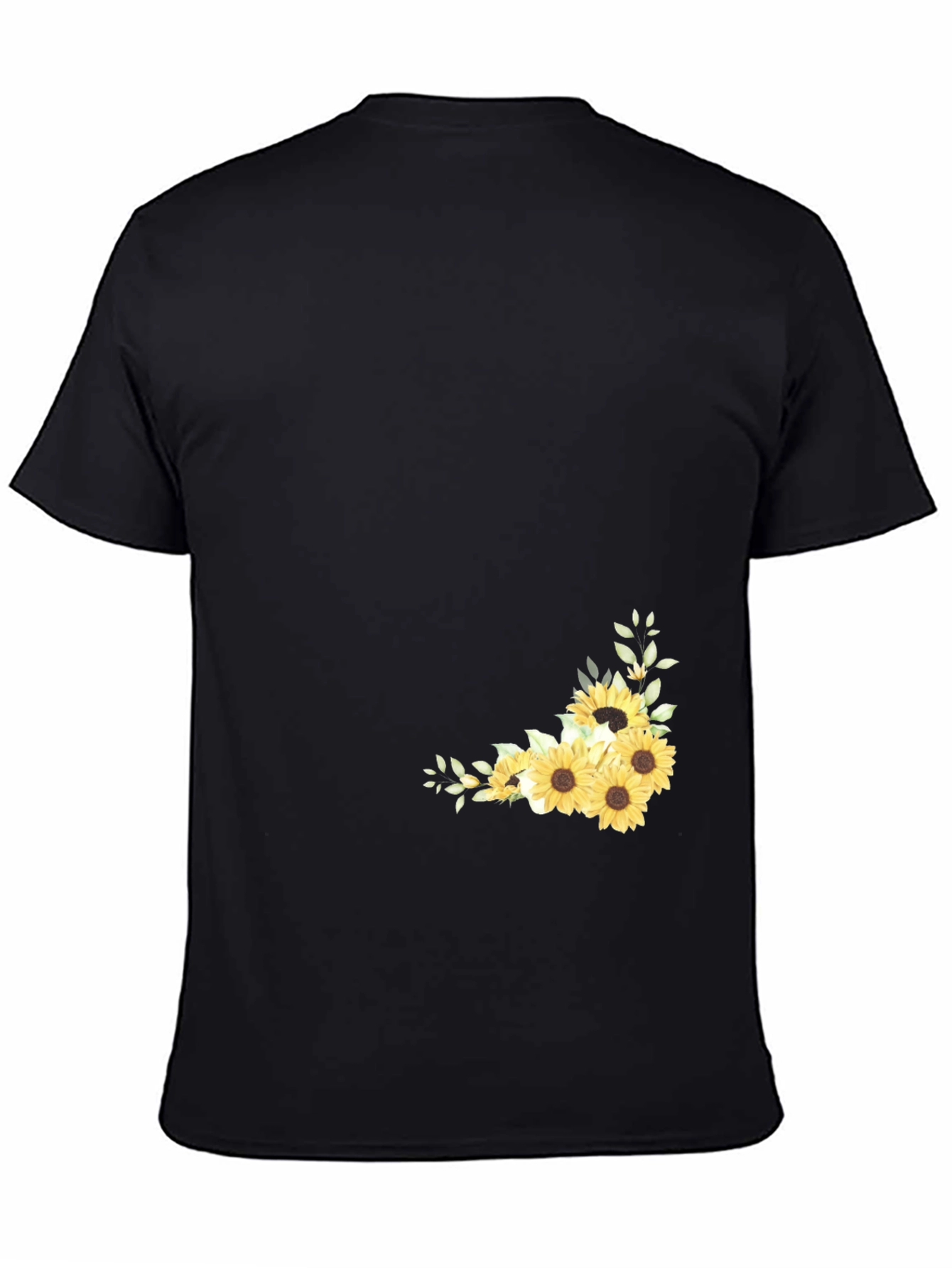 Sunflower Graphic Black T-Shirt for Men
