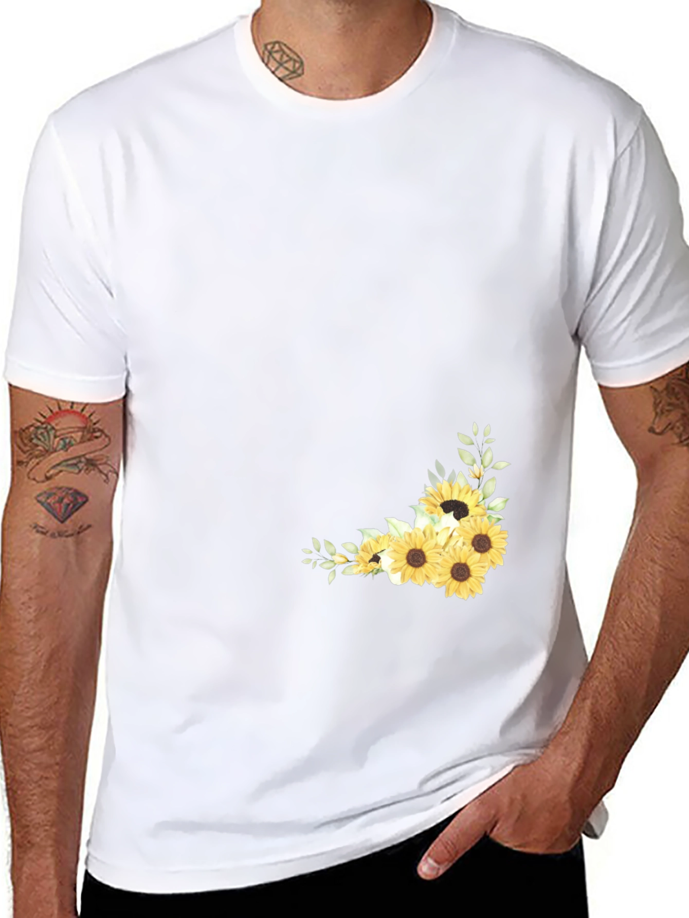 Sunflower Graphic Black T-Shirt for Men