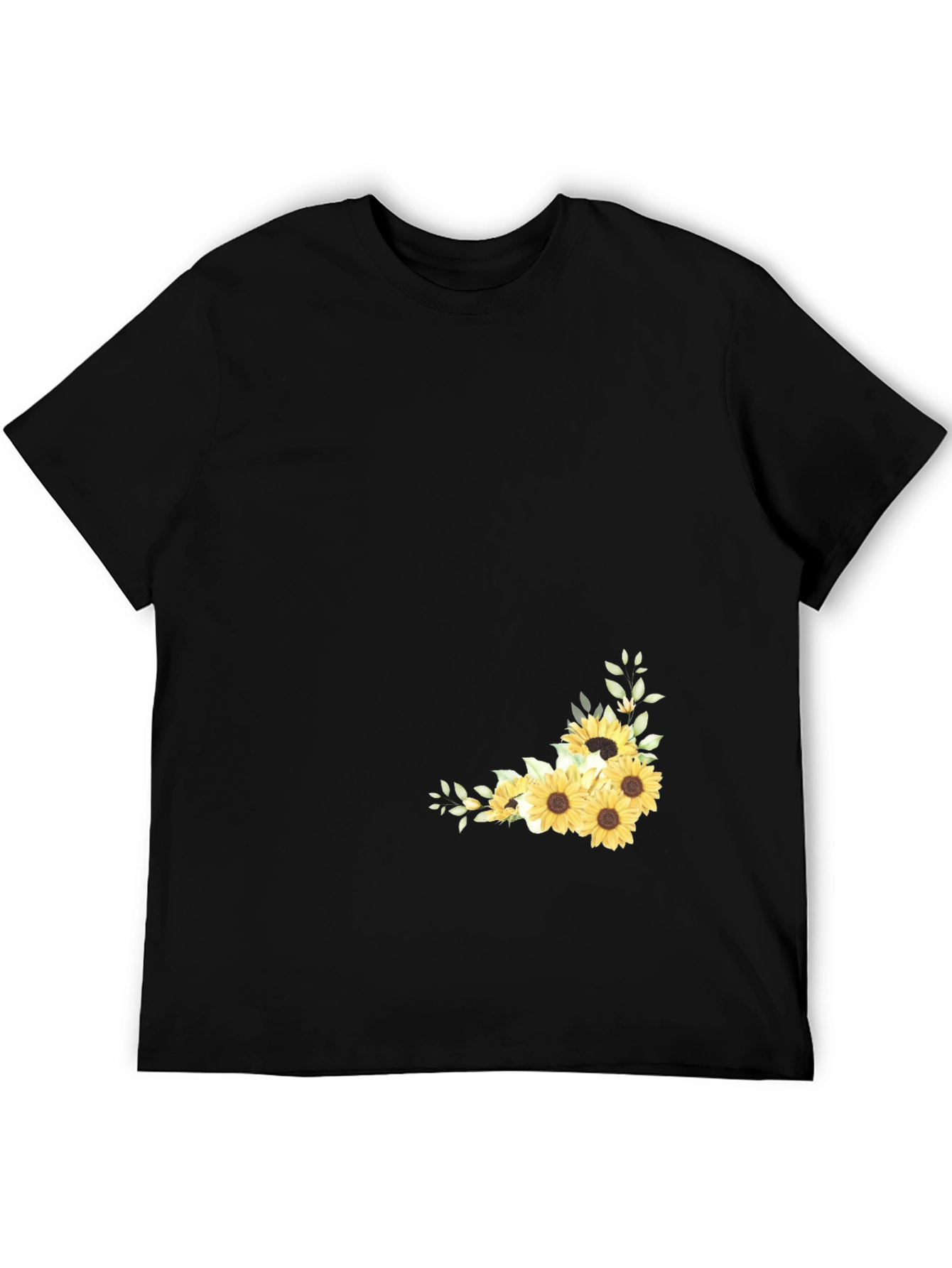 Sunflower Graphic Black T-Shirt for Men