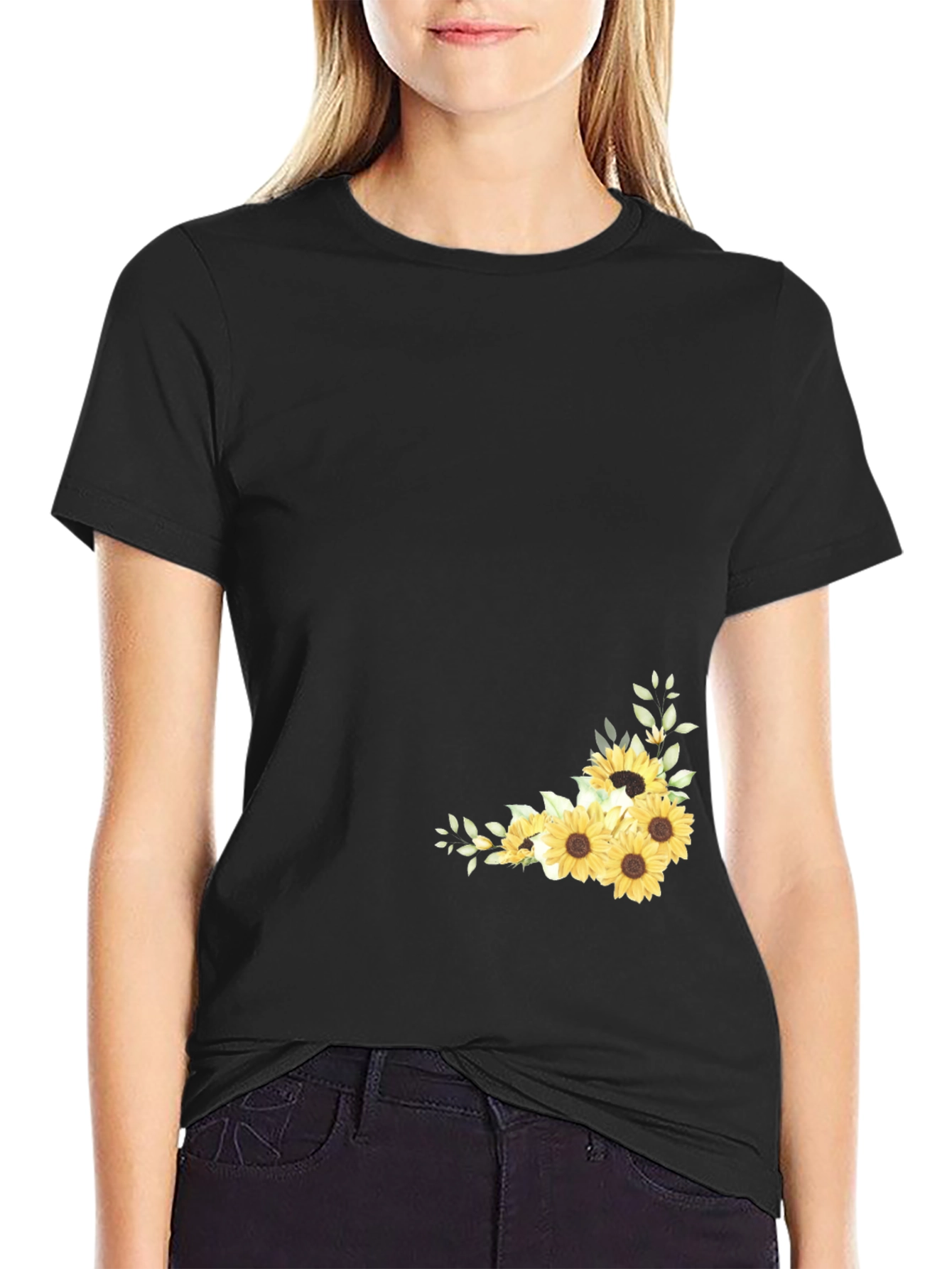 Sunflower Graphic Black T-Shirt for Men