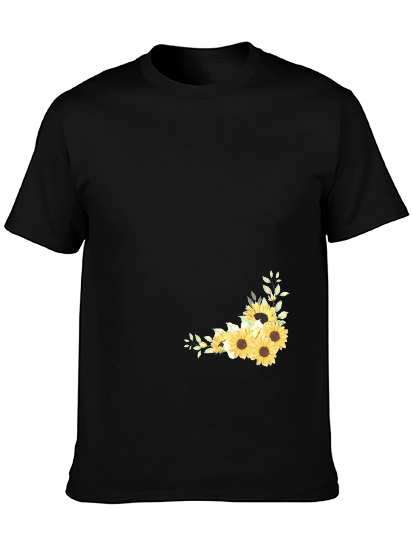 Sunflower Graphic Black T-Shirt for Men