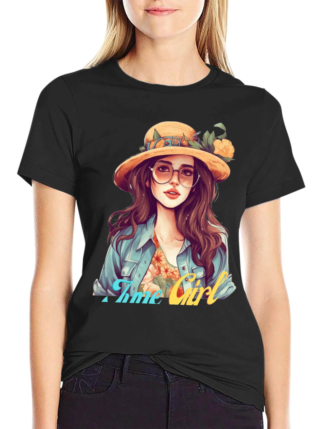 A Time Girl Black T-Shirt: Stylish Casual Wear
