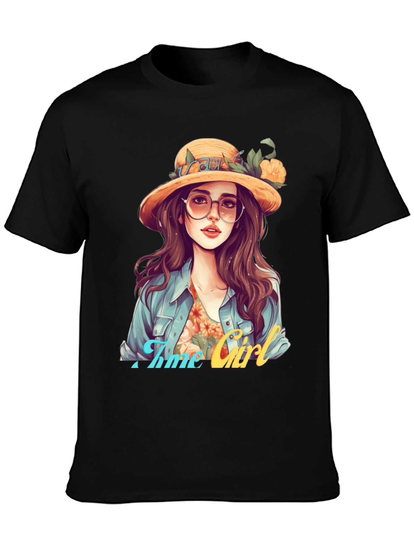 A Time Girl Black T-Shirt: Stylish Casual Wear