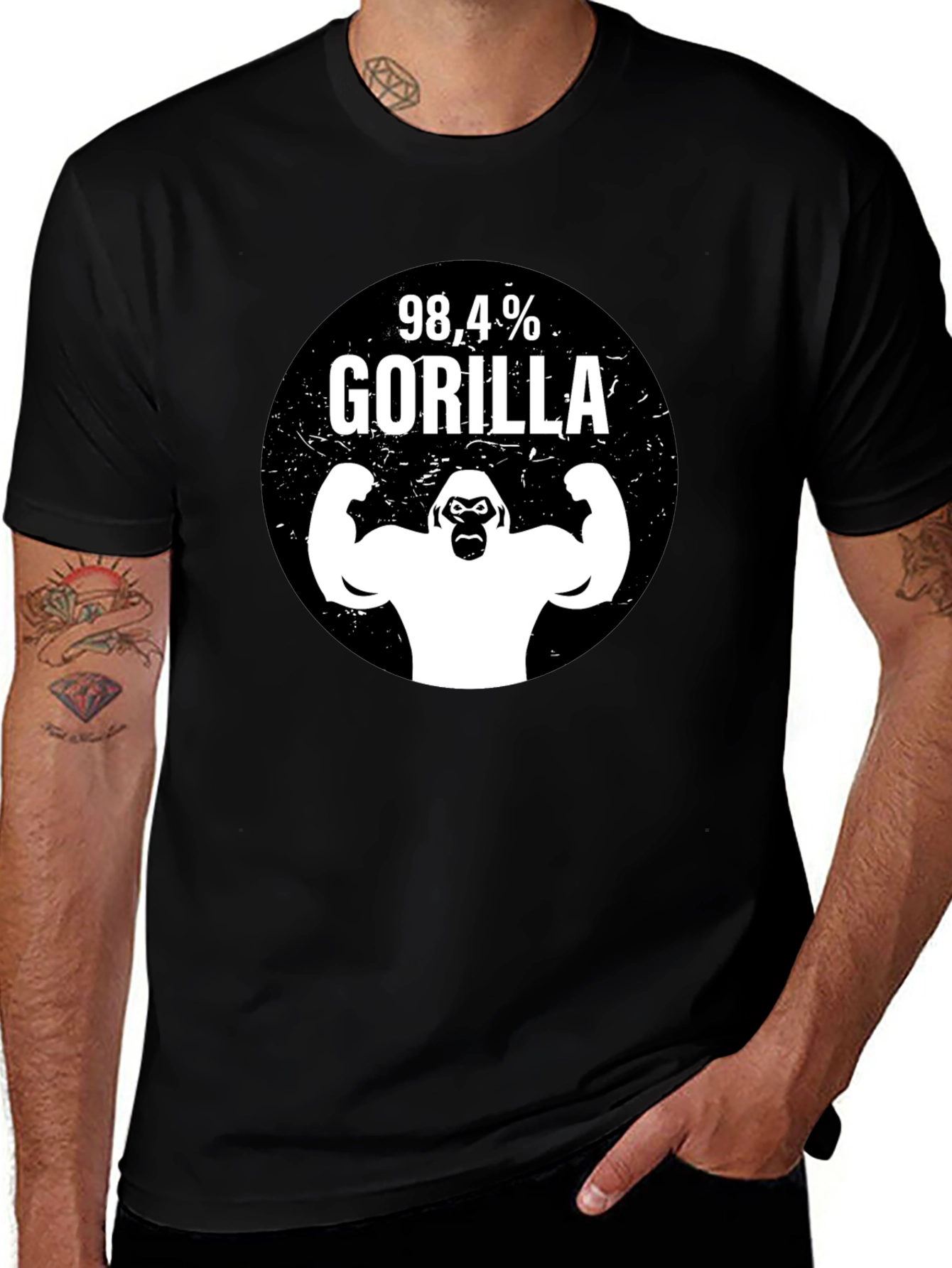 98.4% Gorilla Graphic T-Shirt - Black
