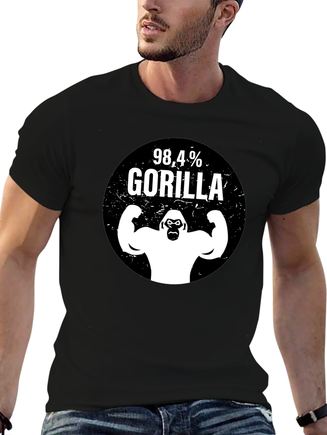 98.4% Gorilla Graphic T-Shirt - Black
