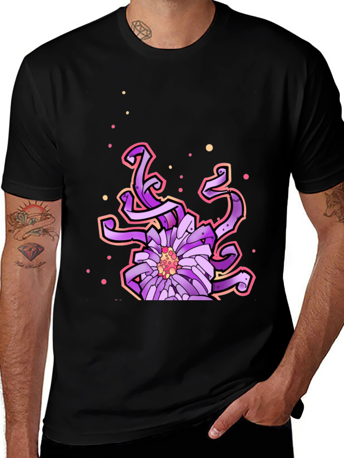 Abstract Purple Flower Graphic Tee