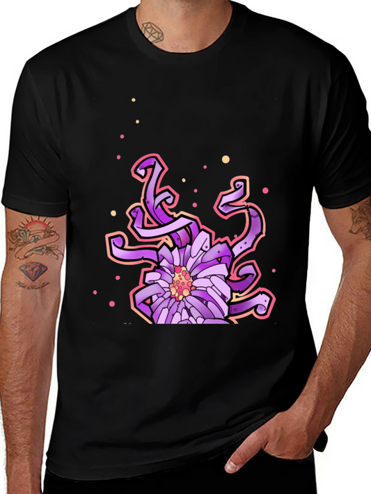 Abstract Purple Flower Graphic Tee