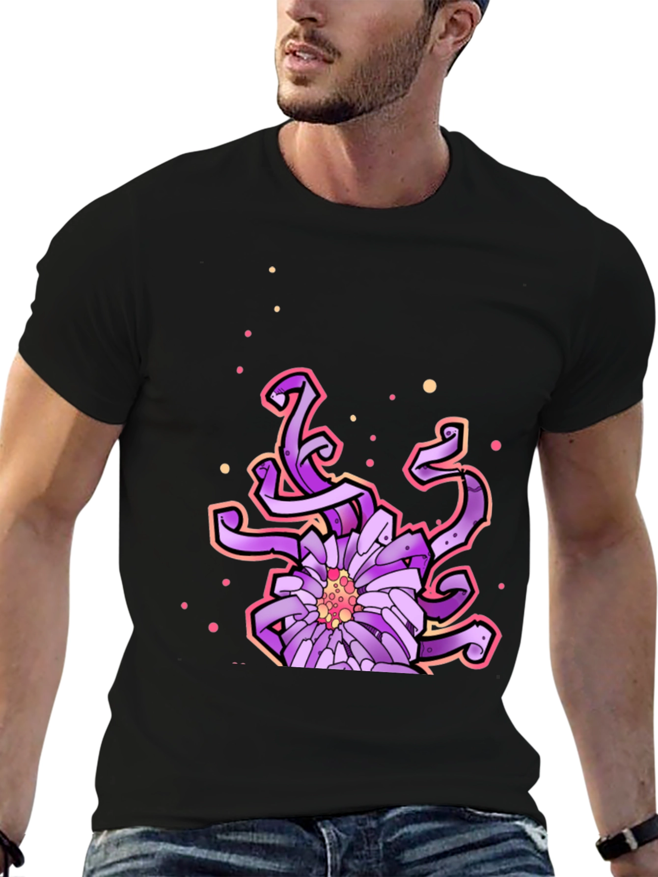 Abstract Purple Flower Graphic Tee