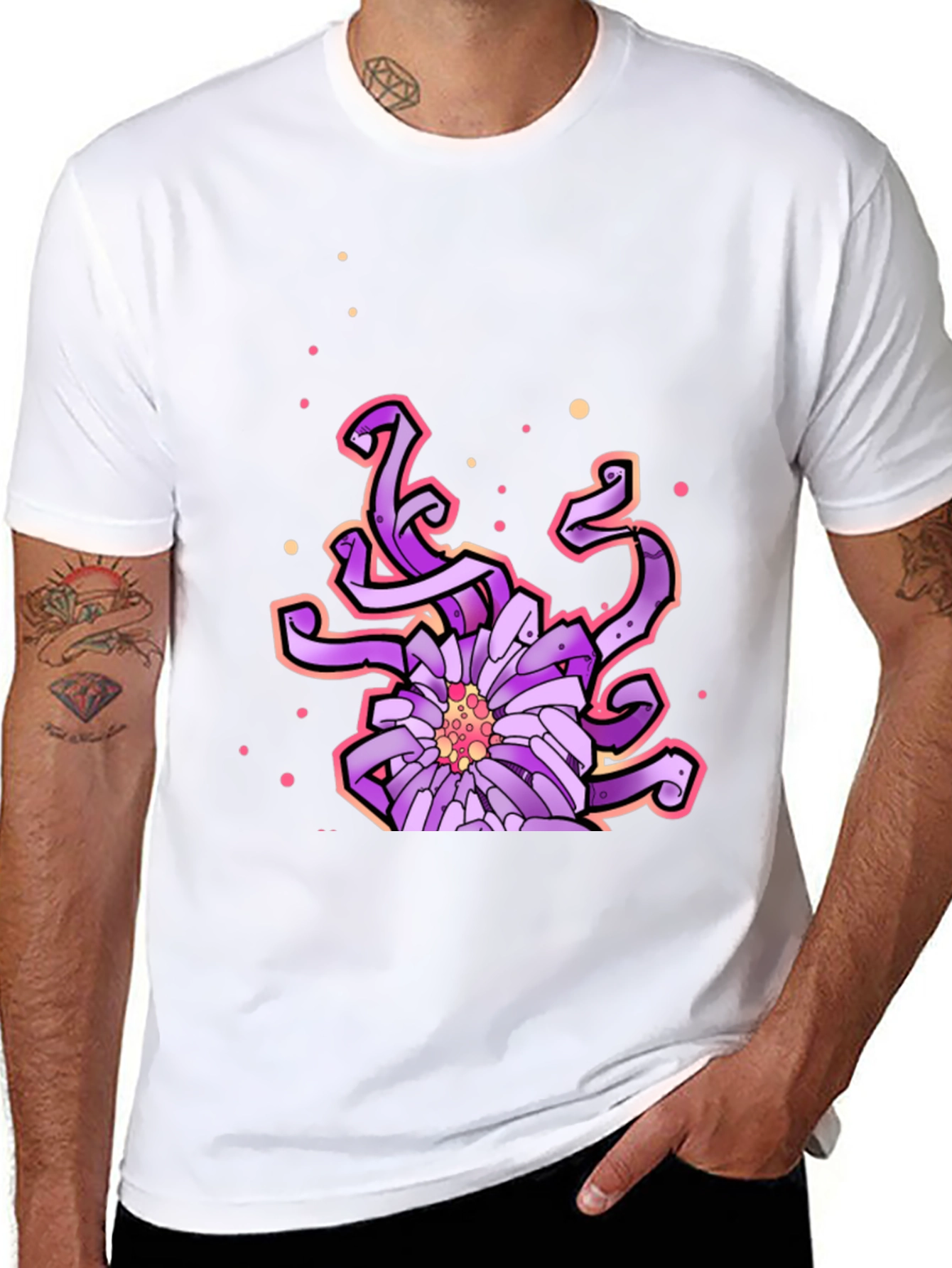 Abstract Purple Flower Graphic Tee