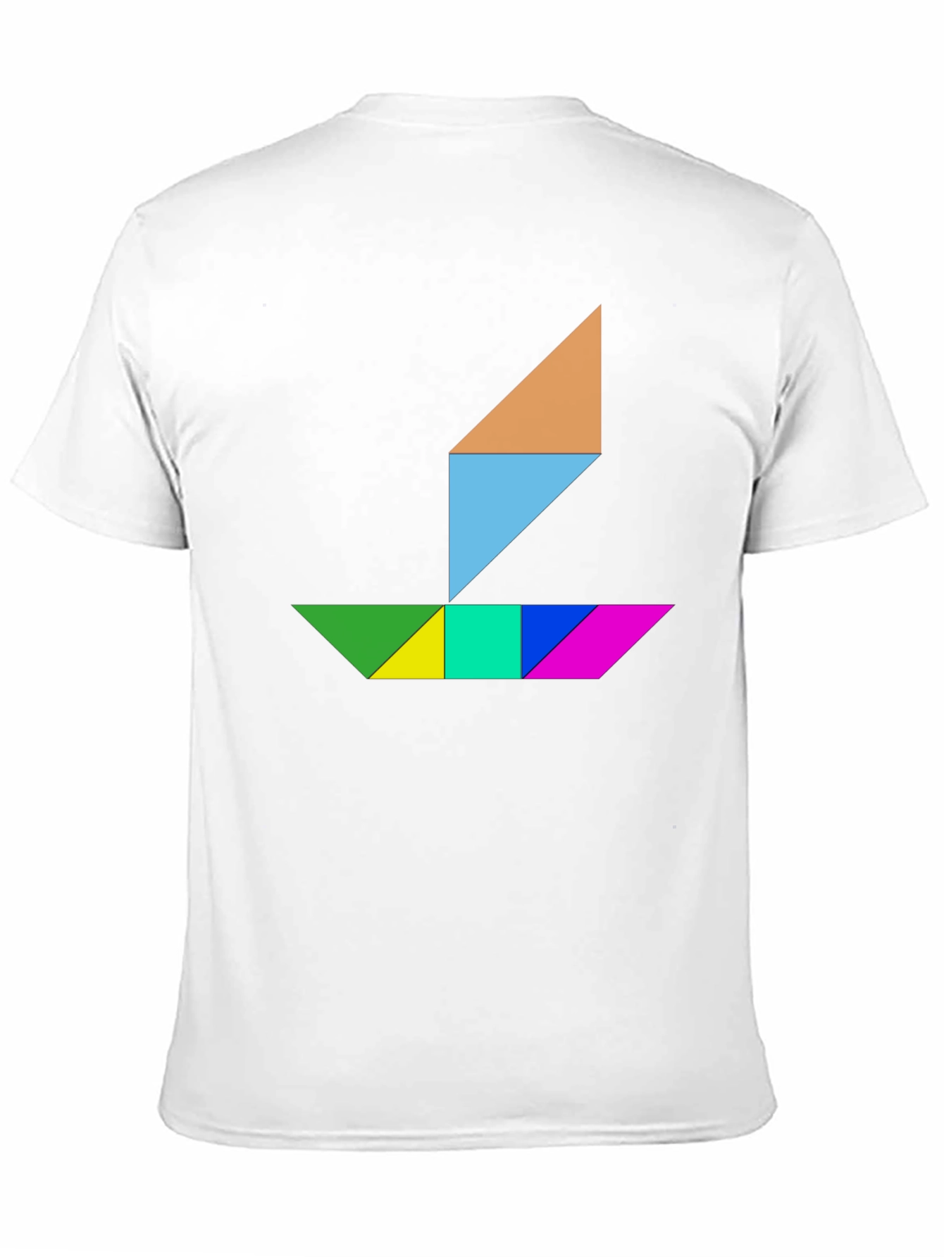 Tangram Boat Graphic Tee - Stylish Geometric Design