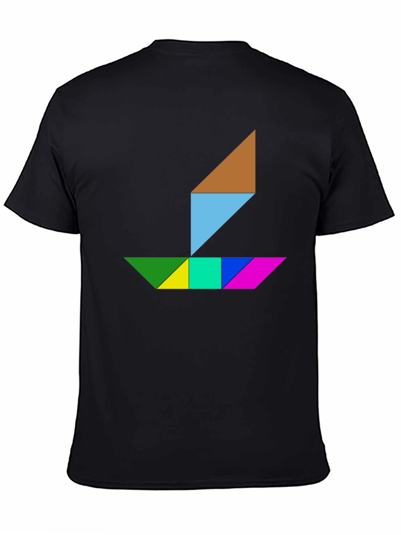 Tangram Boat Graphic Tee - Stylish Geometric Design