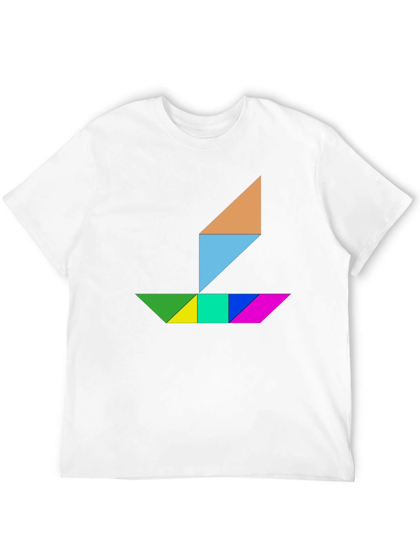 Tangram Boat Graphic Tee - Stylish Geometric Design