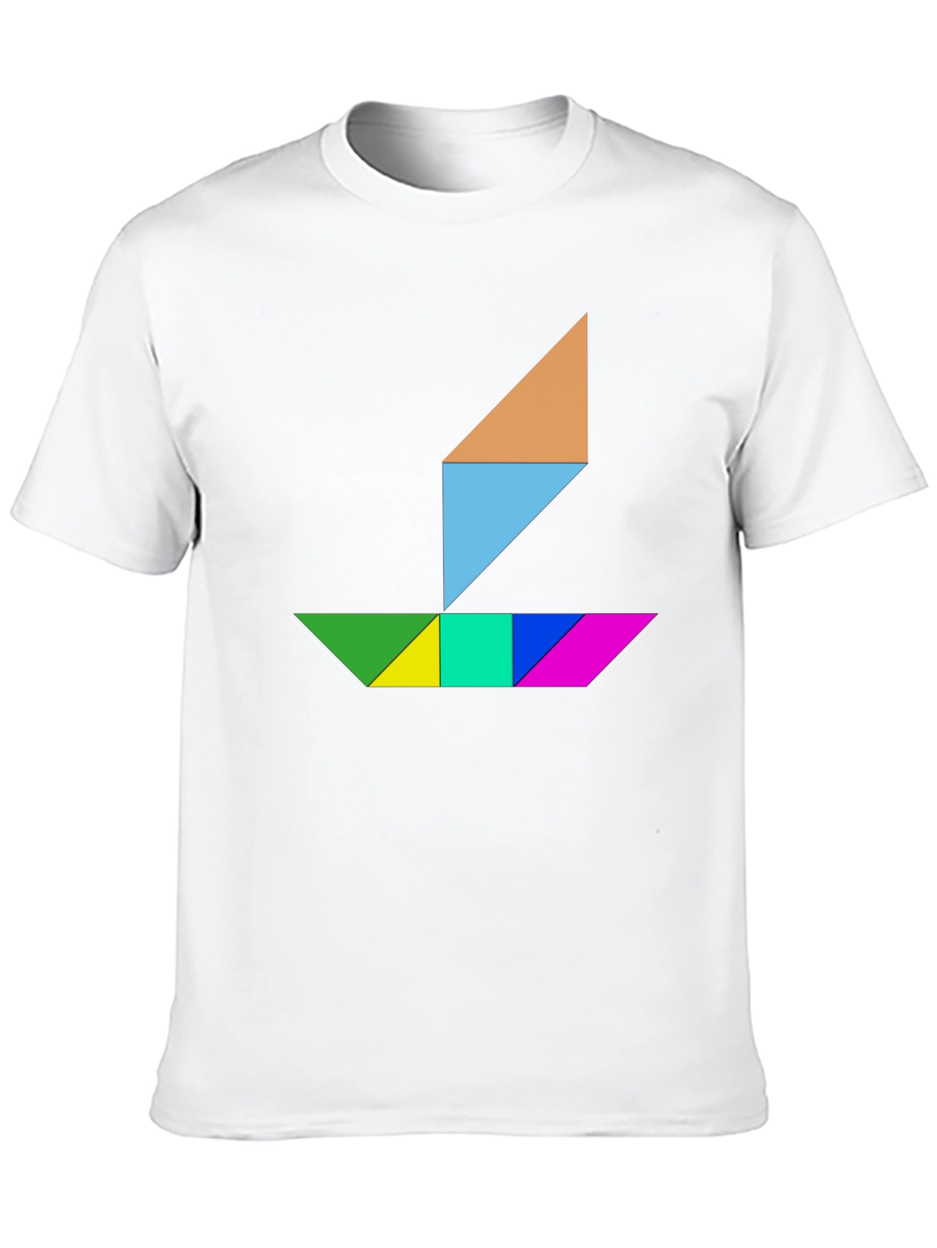 Tangram Boat Graphic Tee - Stylish Geometric Design