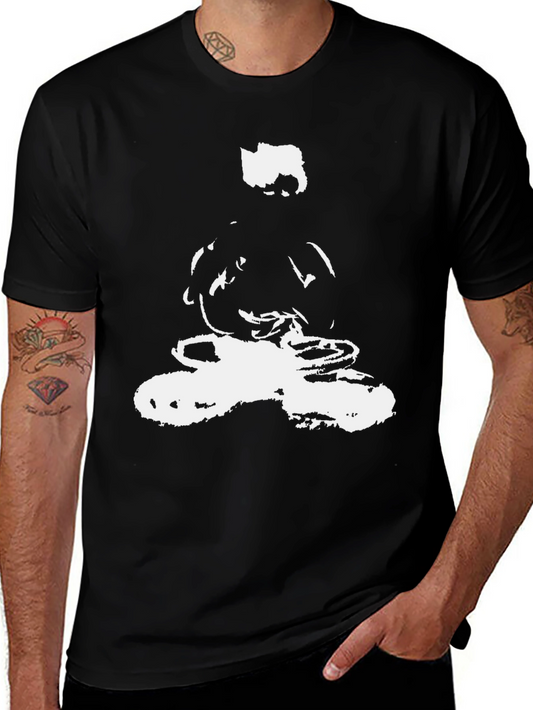 Abstract Print Black T-Shirt
