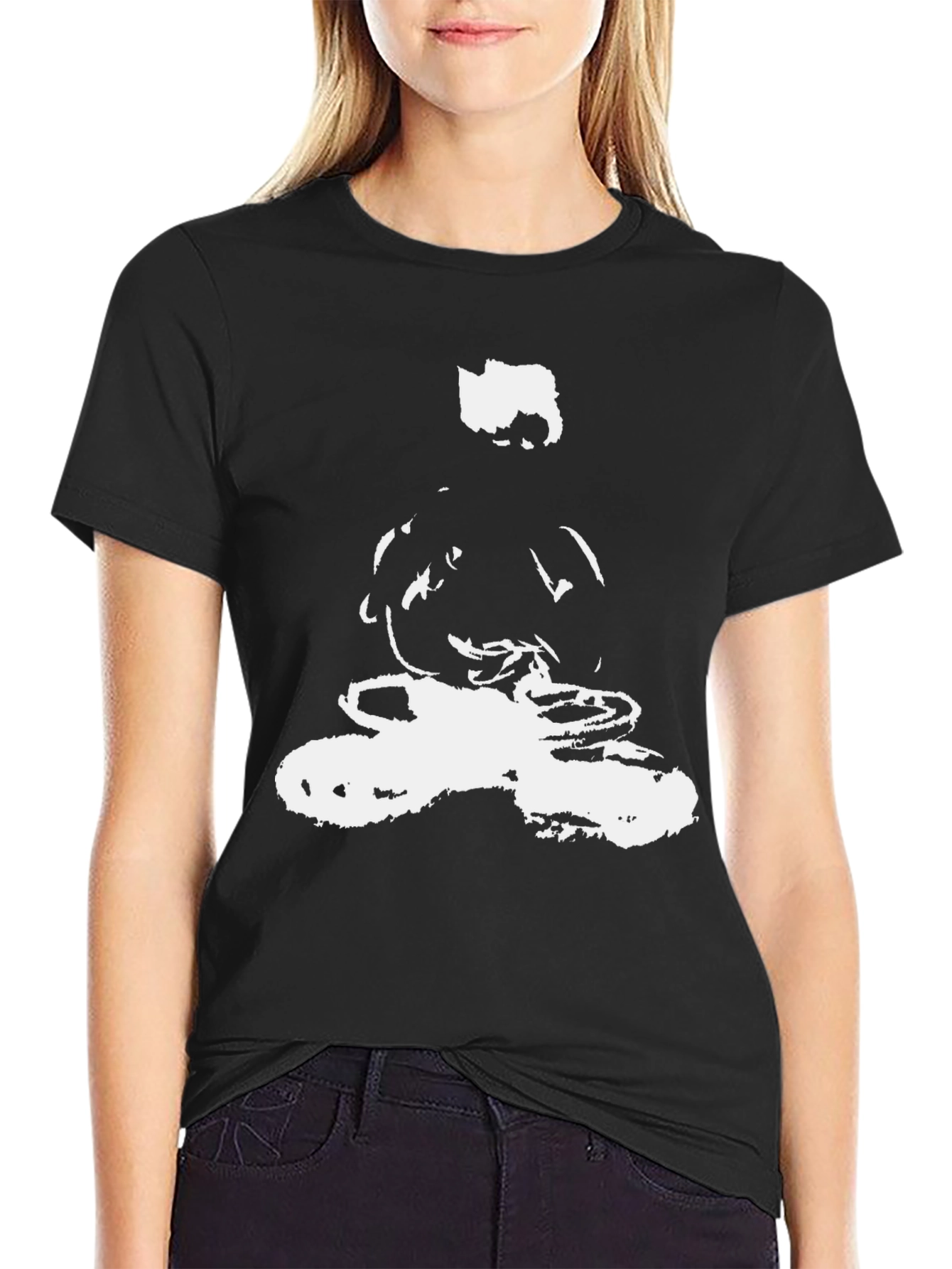 Abstract Print Black T-Shirt