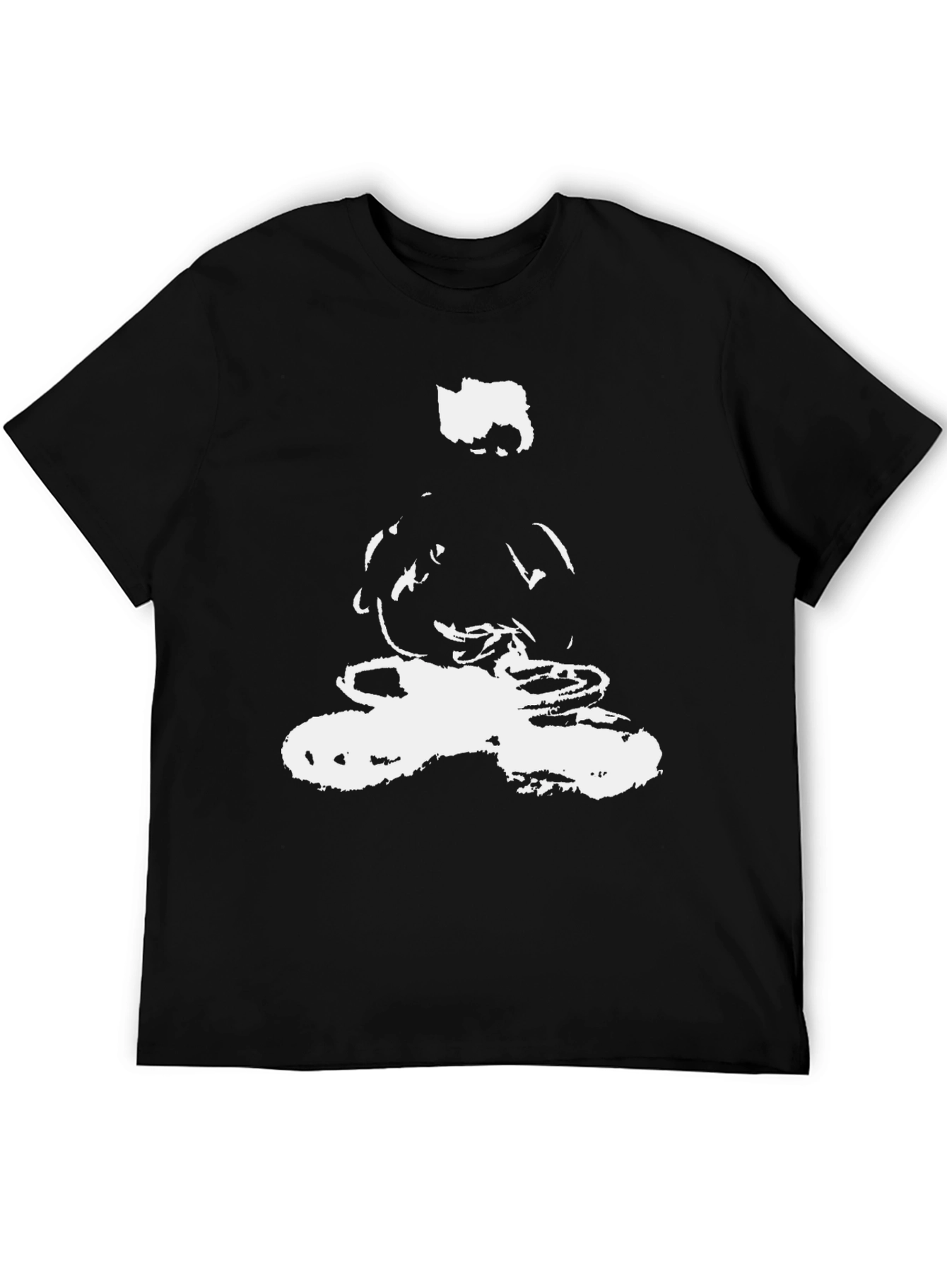 Abstract Print Black T-Shirt