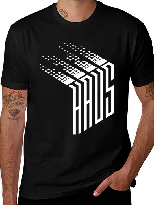 Abstract Pixelated Word T-Shirt - Black