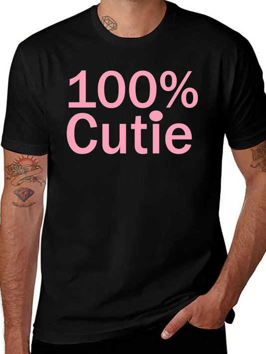 100% Cutie Black Graphic T-Shirt - Soft Cotton Blend