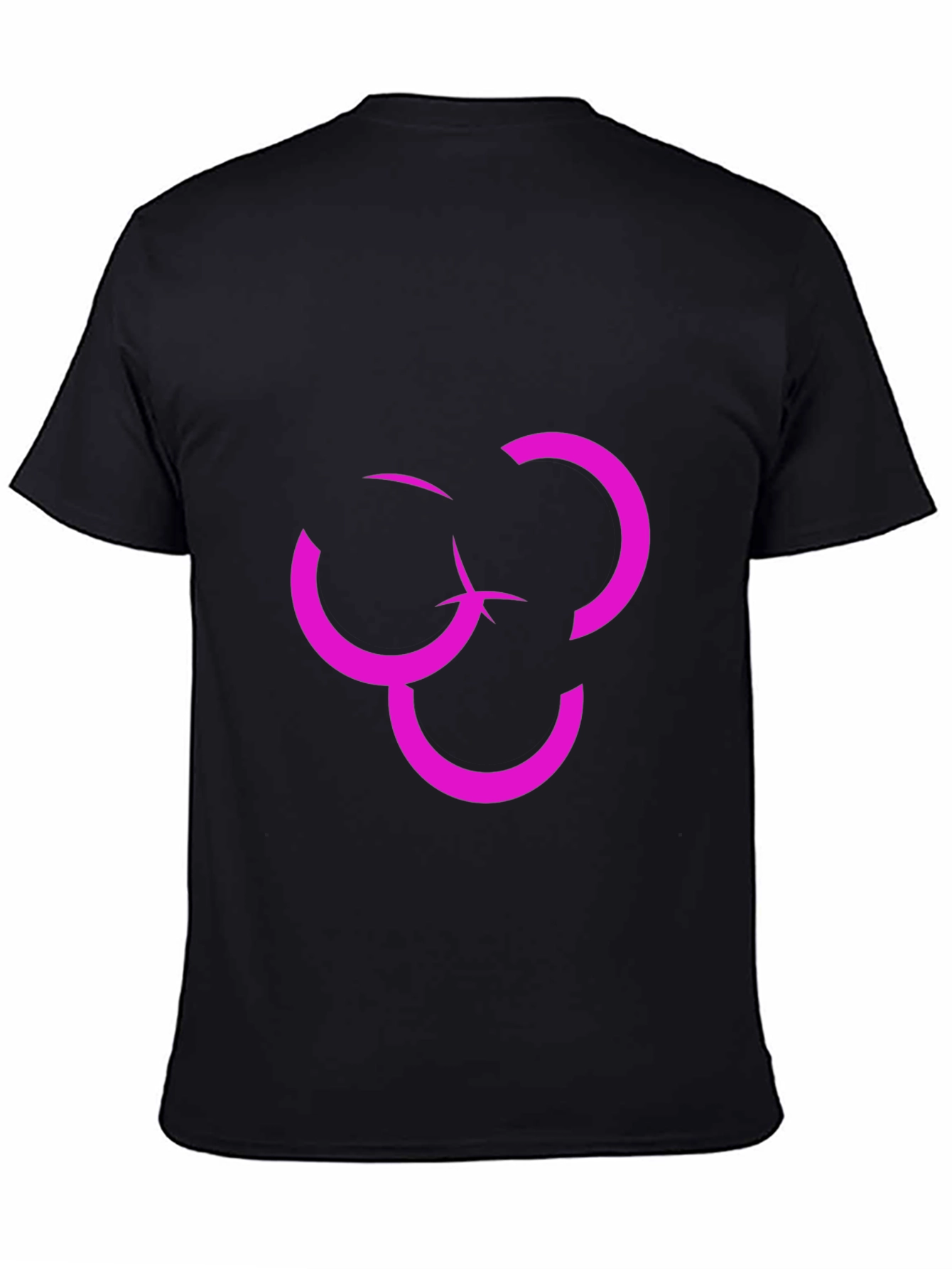 Abstract Design Graphic Tee - Modern Pink on Black