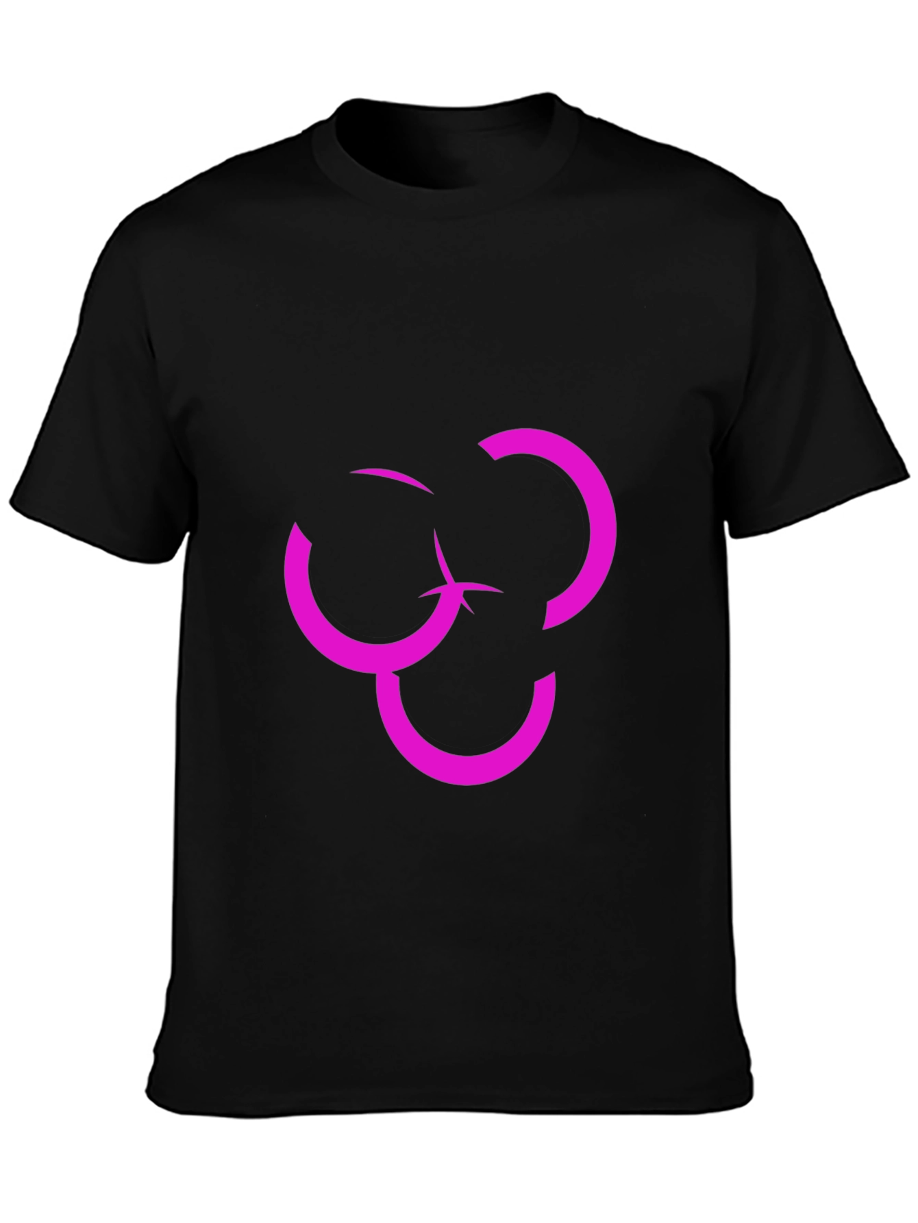 Abstract Design Graphic Tee - Modern Pink on Black