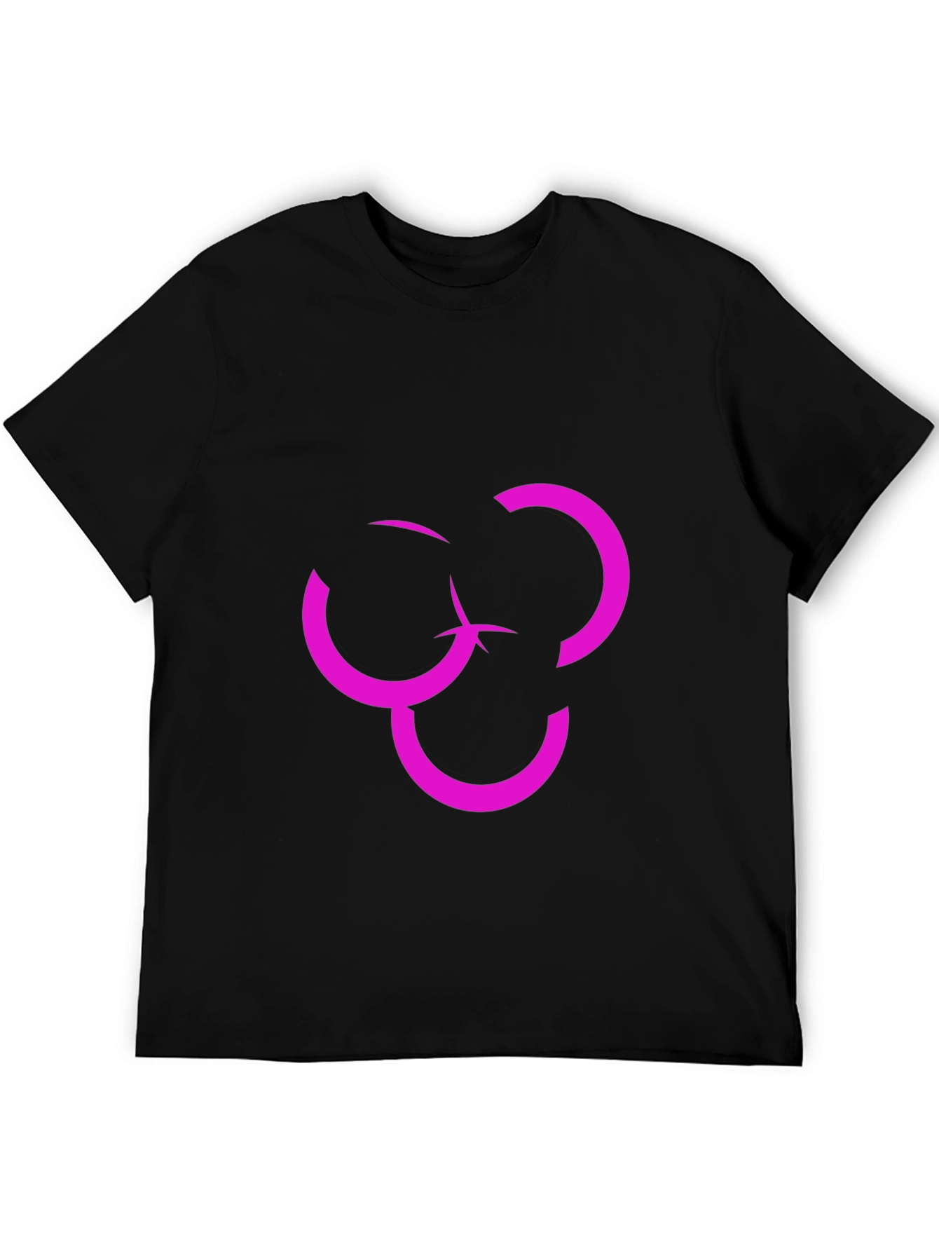 Abstract Design Graphic Tee - Modern Pink on Black