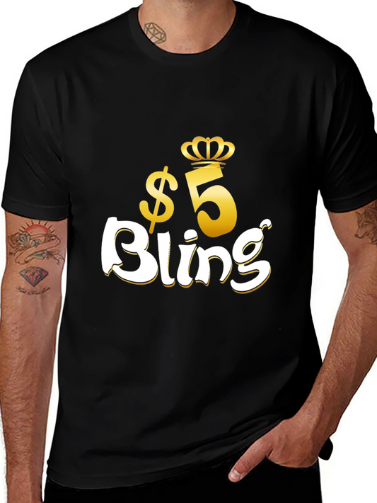 $5 Bling Graphic T-Shirt - Stylish Crown Design