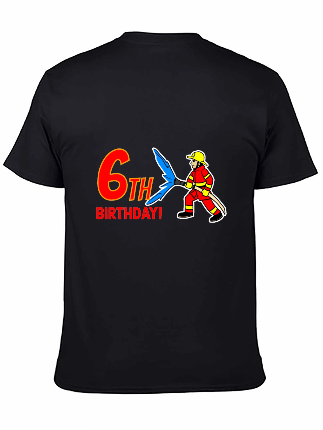 6th Birthday Firefighter T-Shirt - Kids Birthday Party