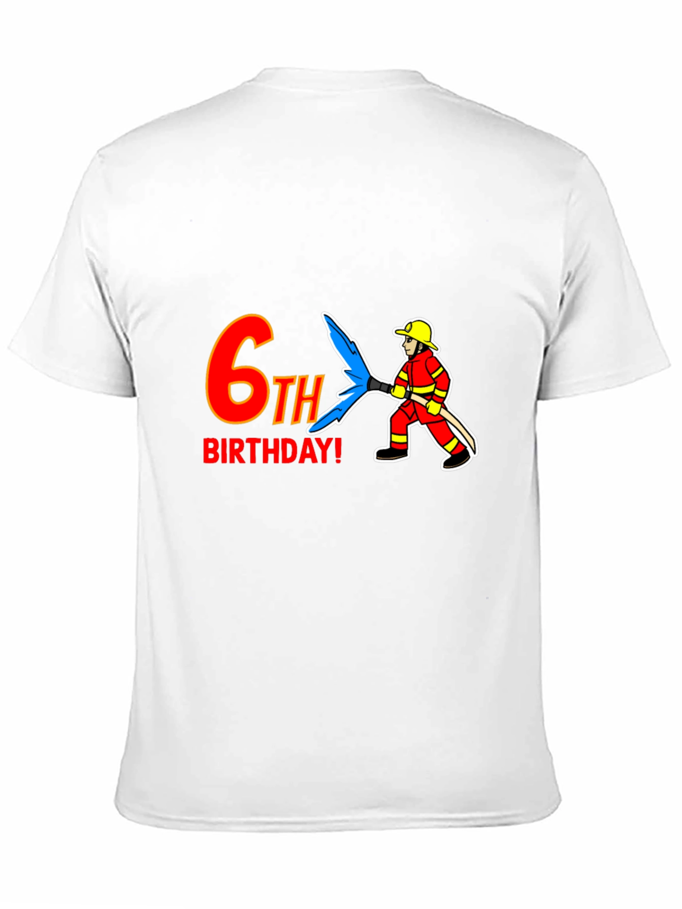 6th Birthday Firefighter T-Shirt - Kids Birthday Party