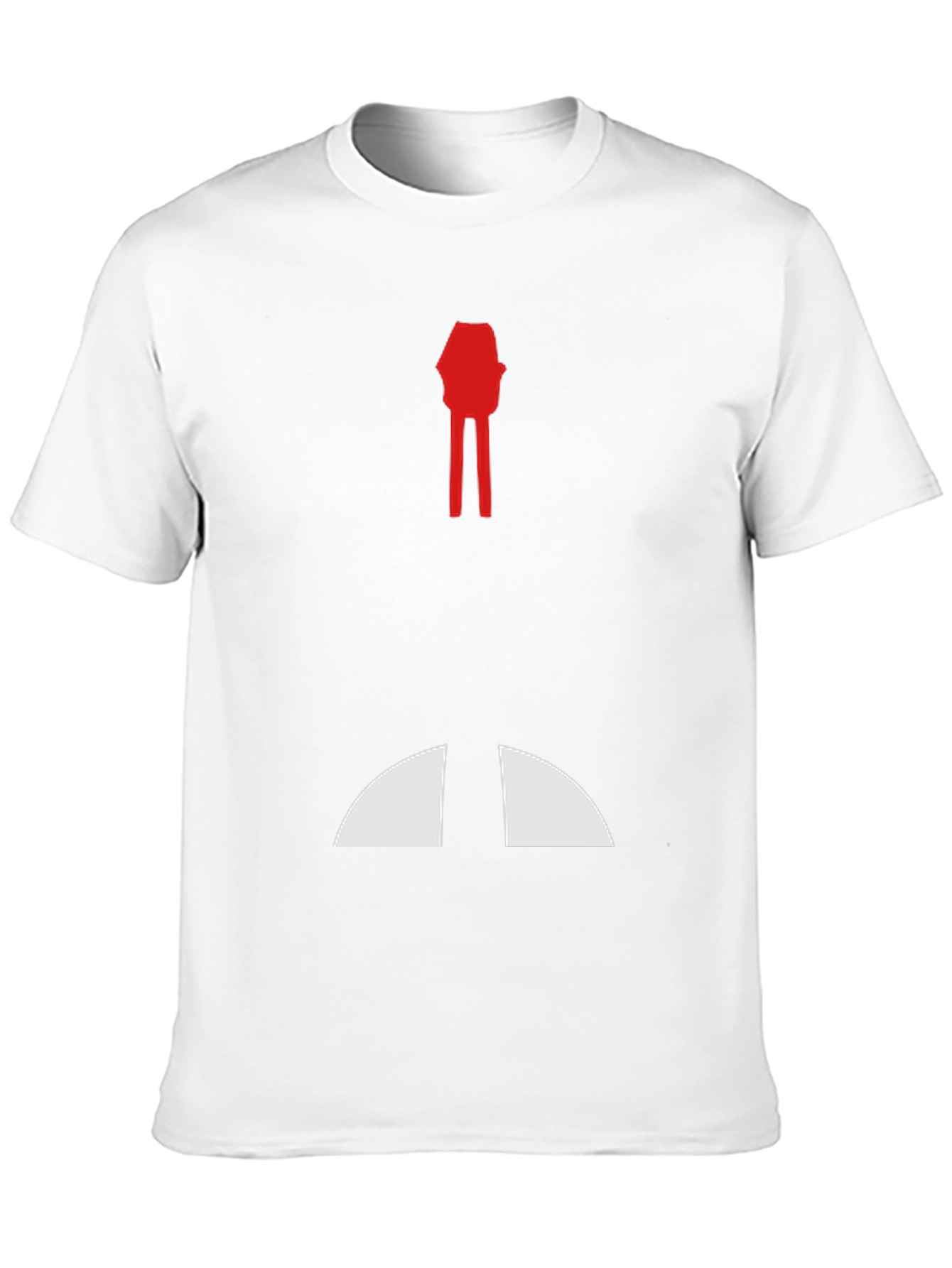 Abstract Red & White Graphic Print Black T-Shirt