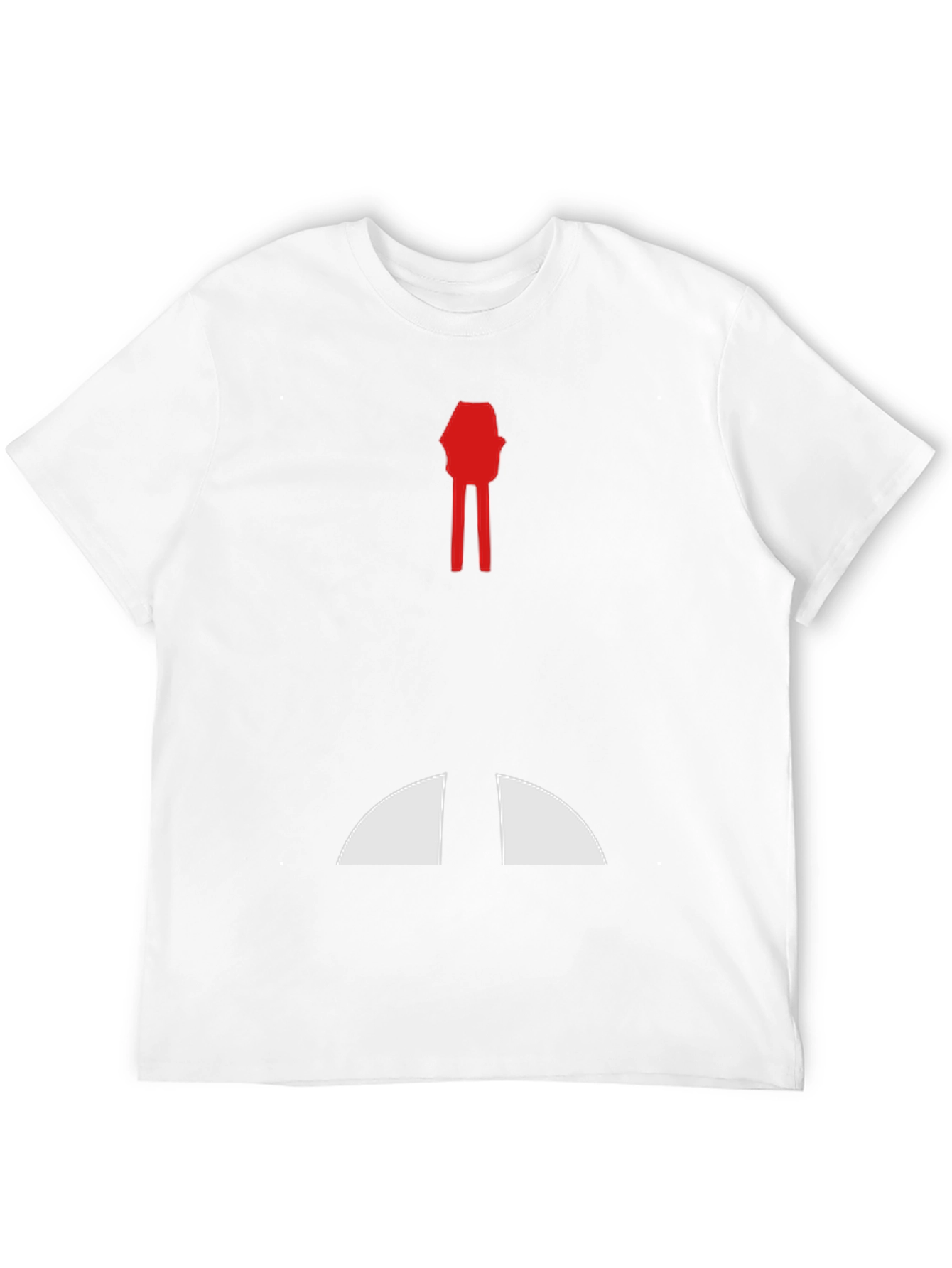 Abstract Red & White Graphic Print Black T-Shirt