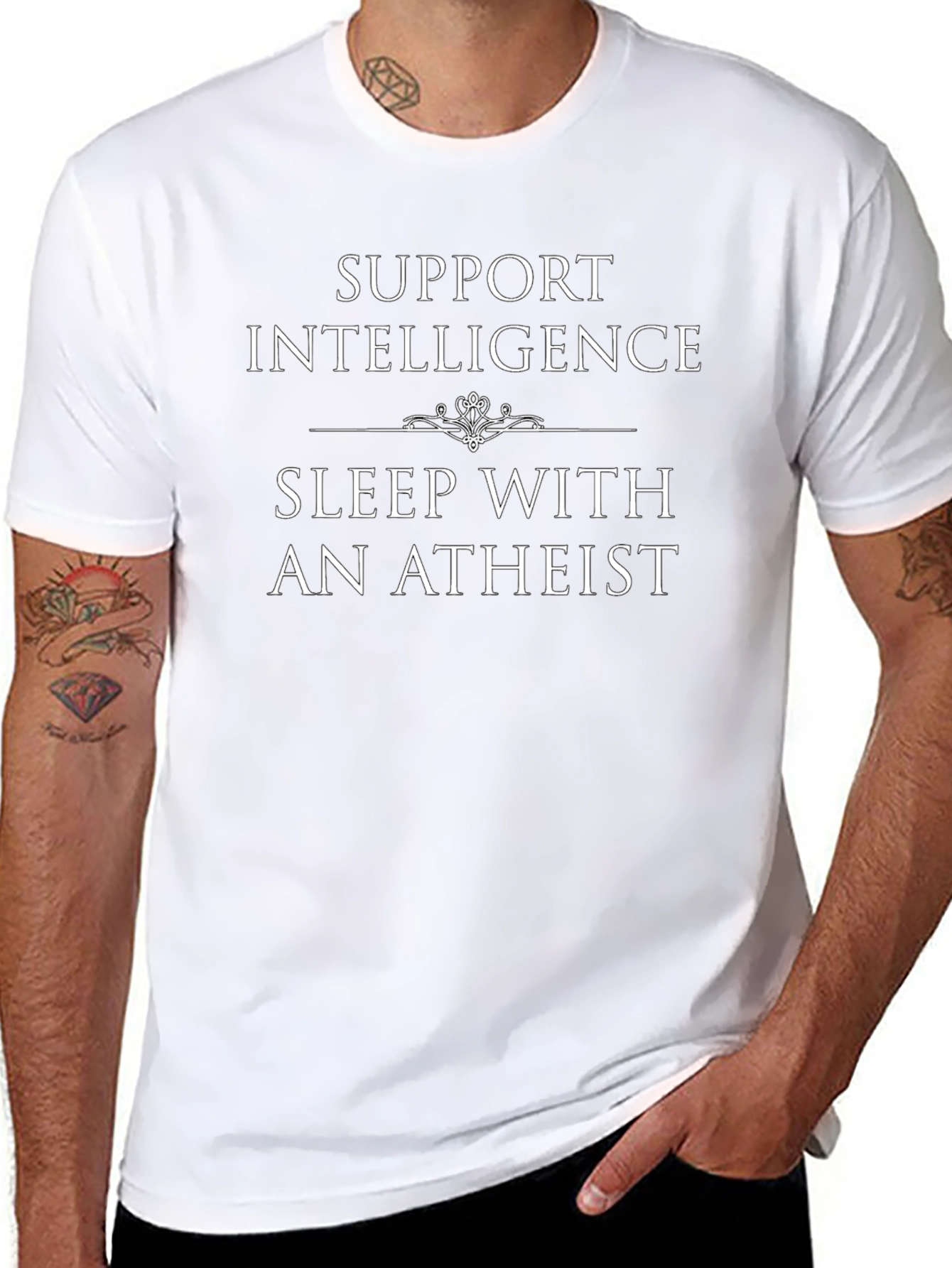 Support Intelligence Sleep With An Atheist Graphic T-Shirt