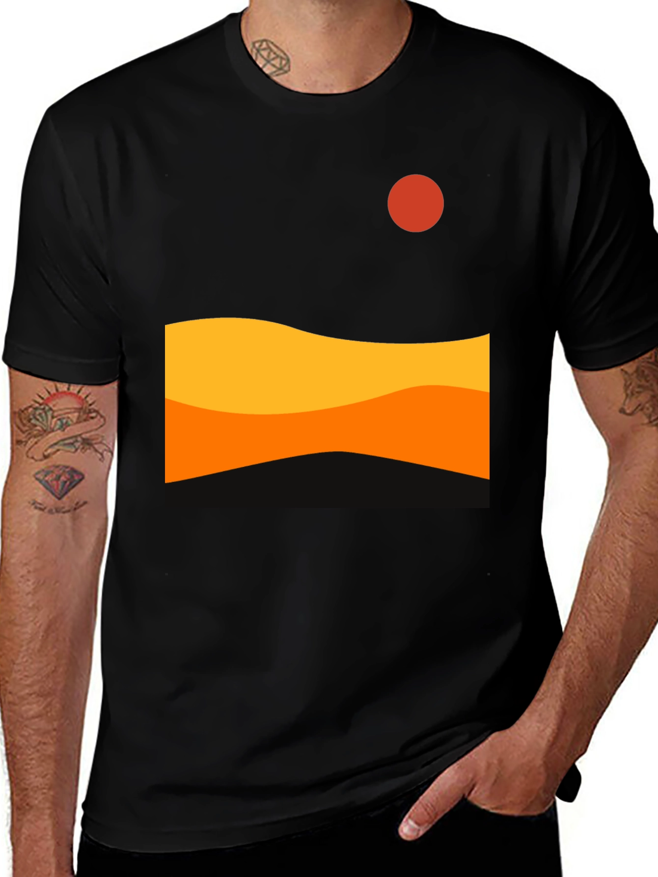 Sunset Wave Graphic Tee - Modern Design