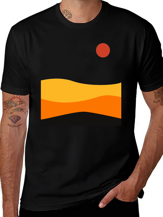 Sunset Wave Graphic Tee - Modern Design