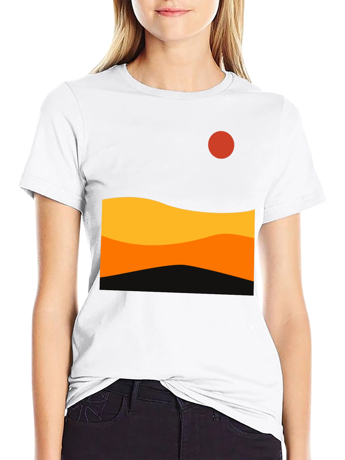Sunset Wave Graphic Tee - Modern Design