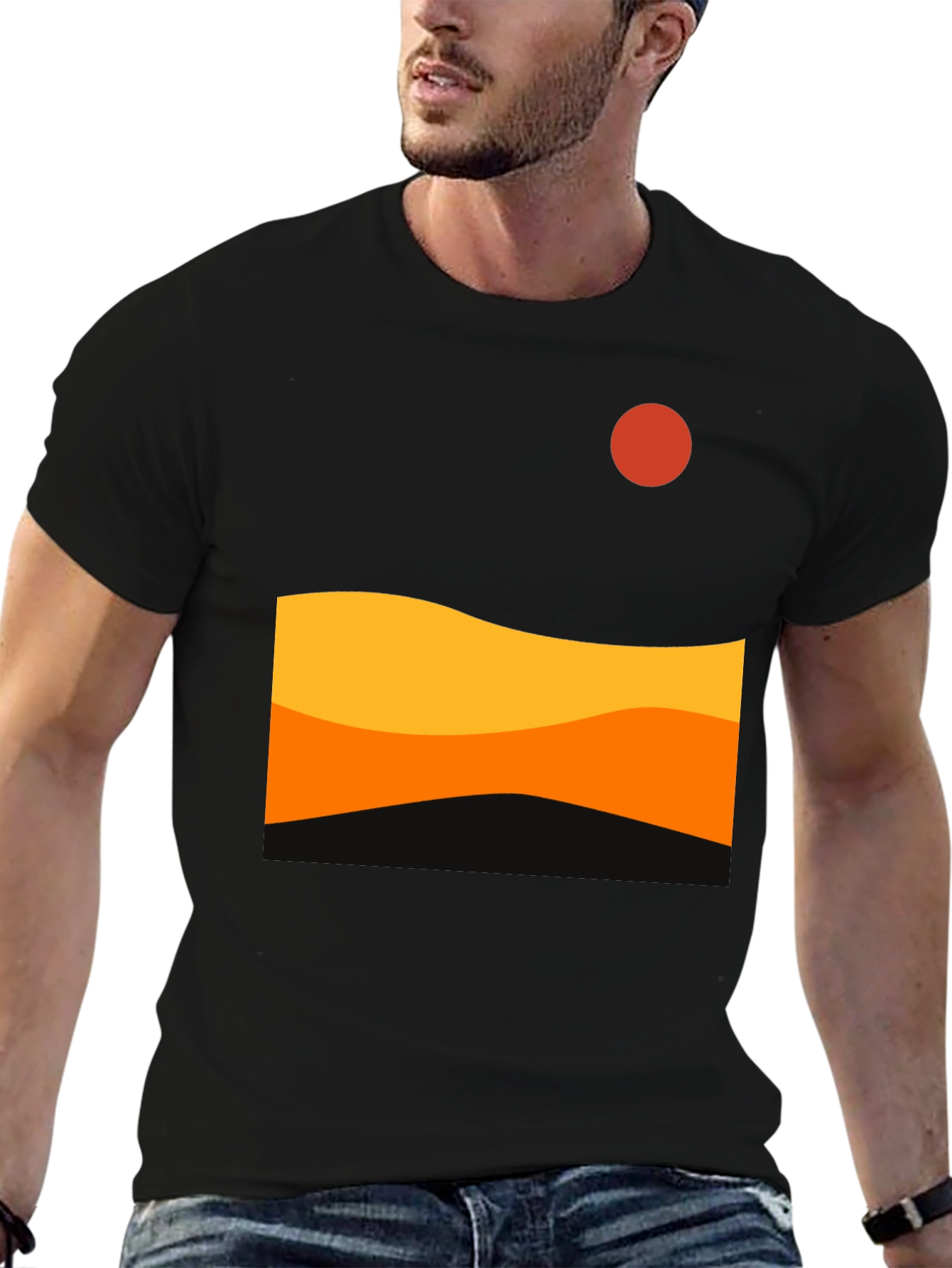 Sunset Wave Graphic Tee - Modern Design