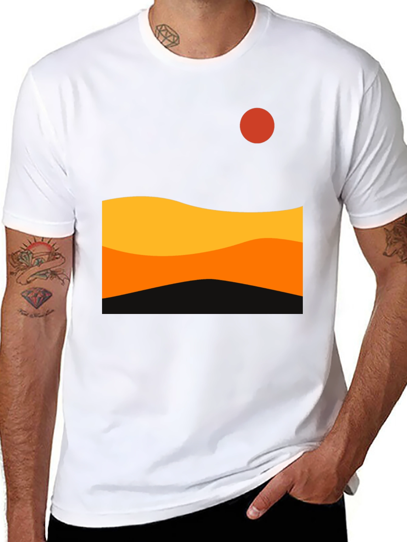 Sunset Wave Graphic Tee - Modern Design