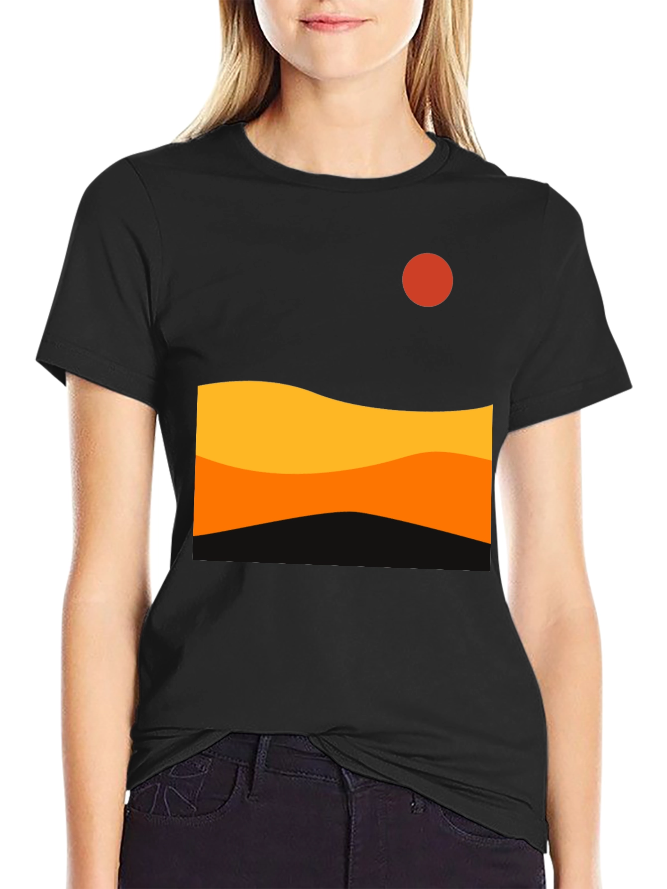 Sunset Wave Graphic Tee - Modern Design