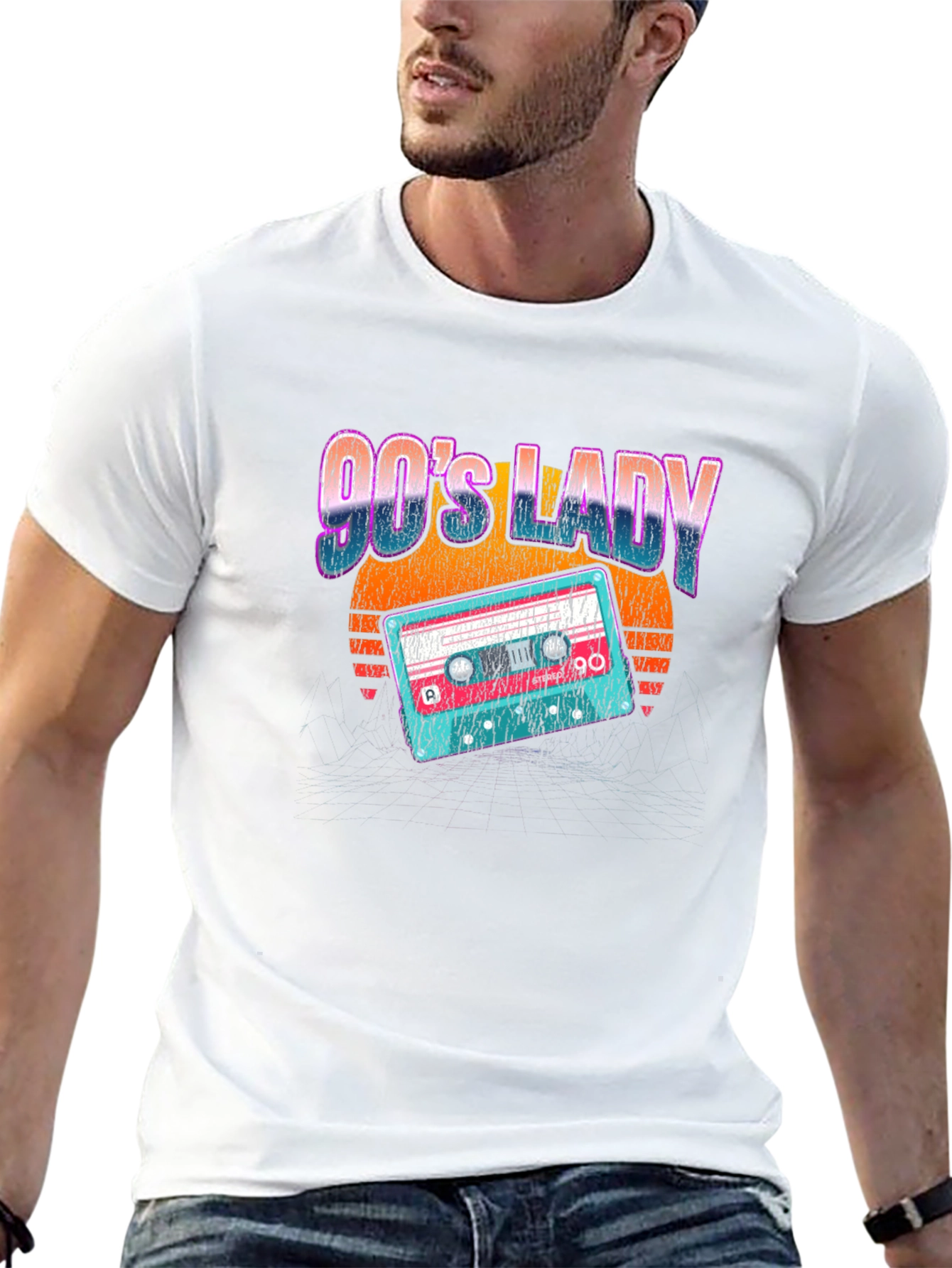 90s Lady Retro Cassette Graphic Tee