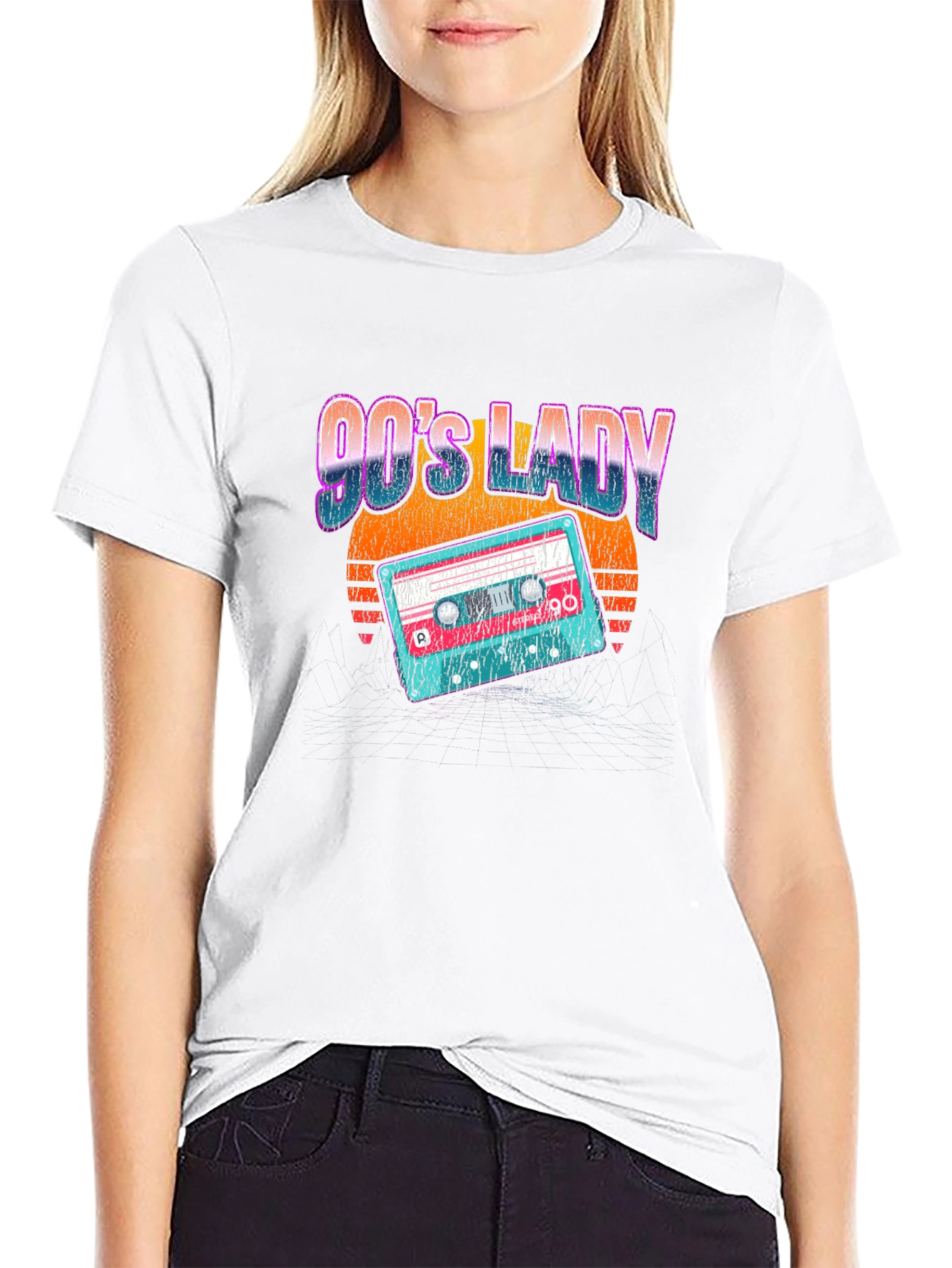 90s Lady Retro Cassette Graphic Tee