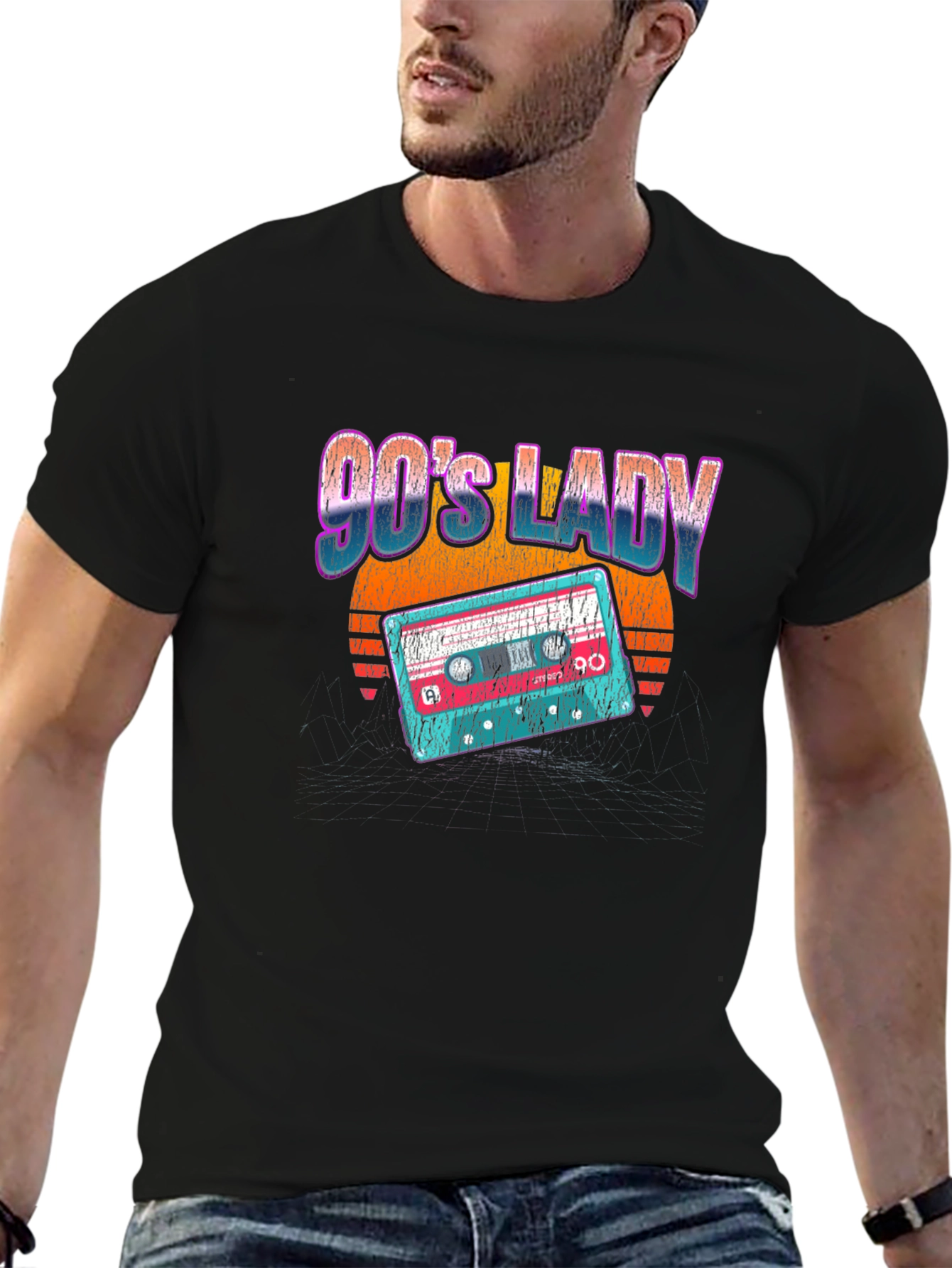 90s Lady Retro Cassette Graphic Tee