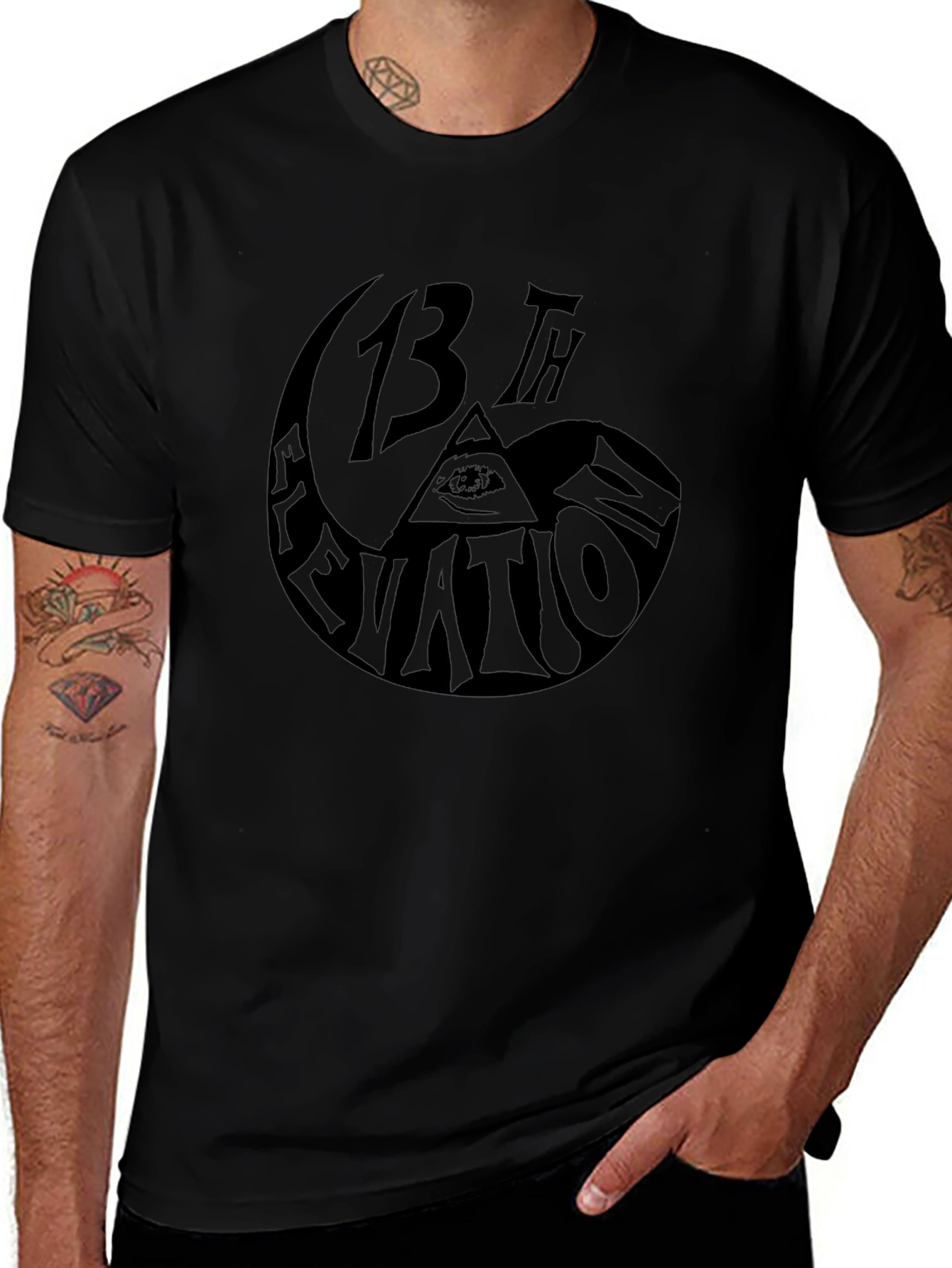 13th Elevation Graphic Print T-Shirt - Black