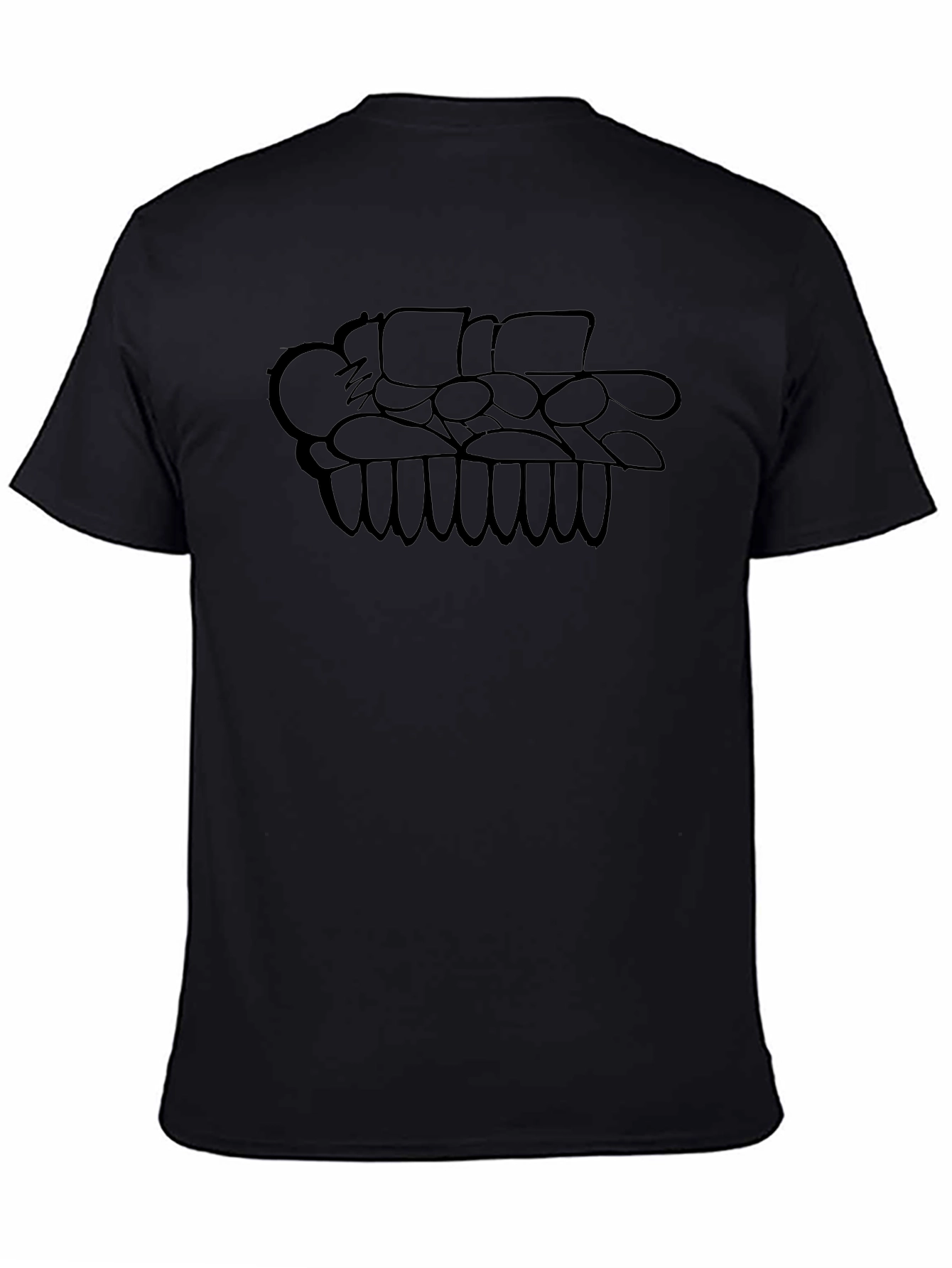 Abstract Graphic Print Tee - Black