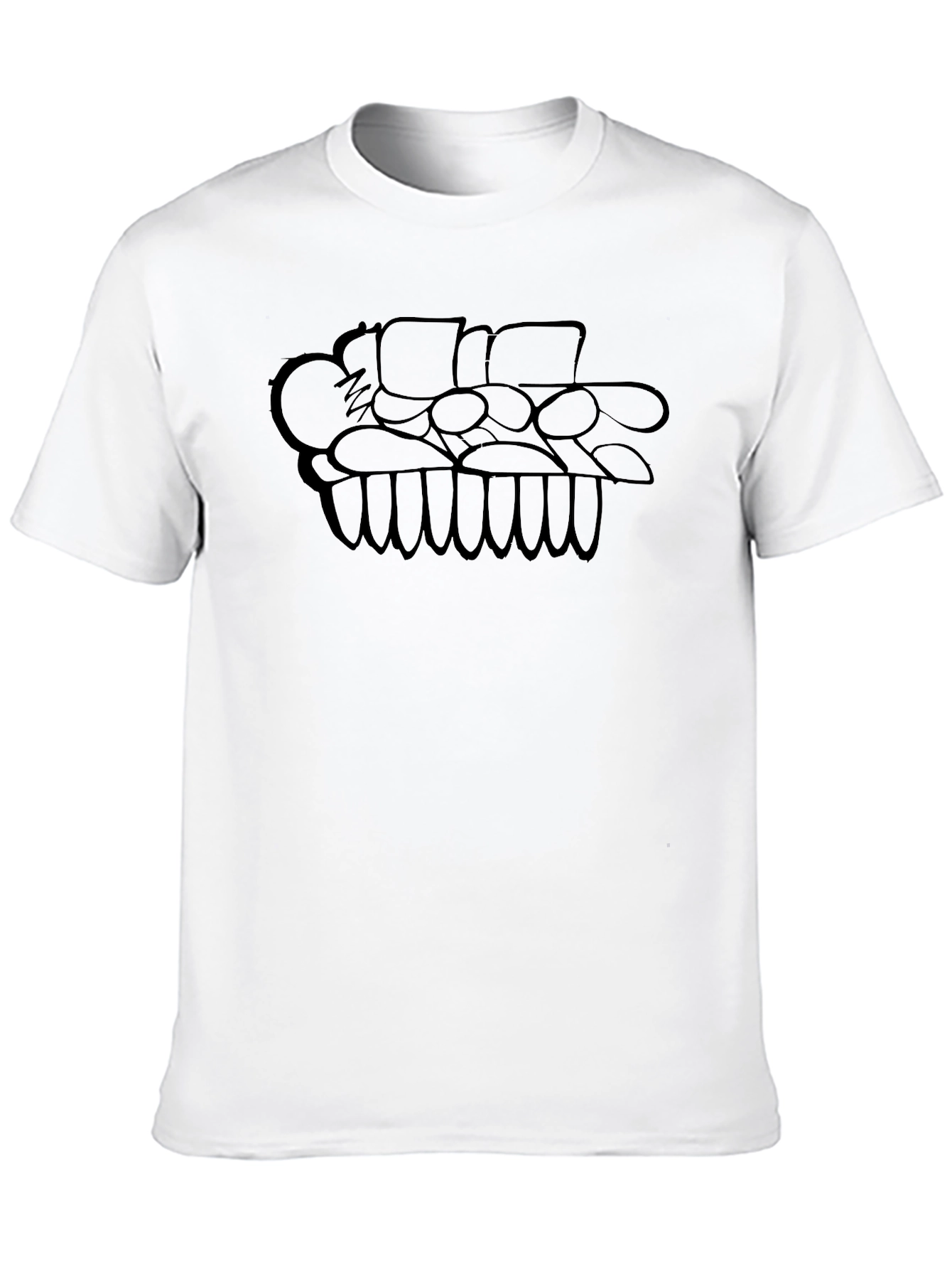 Abstract Graphic Print Tee - Black