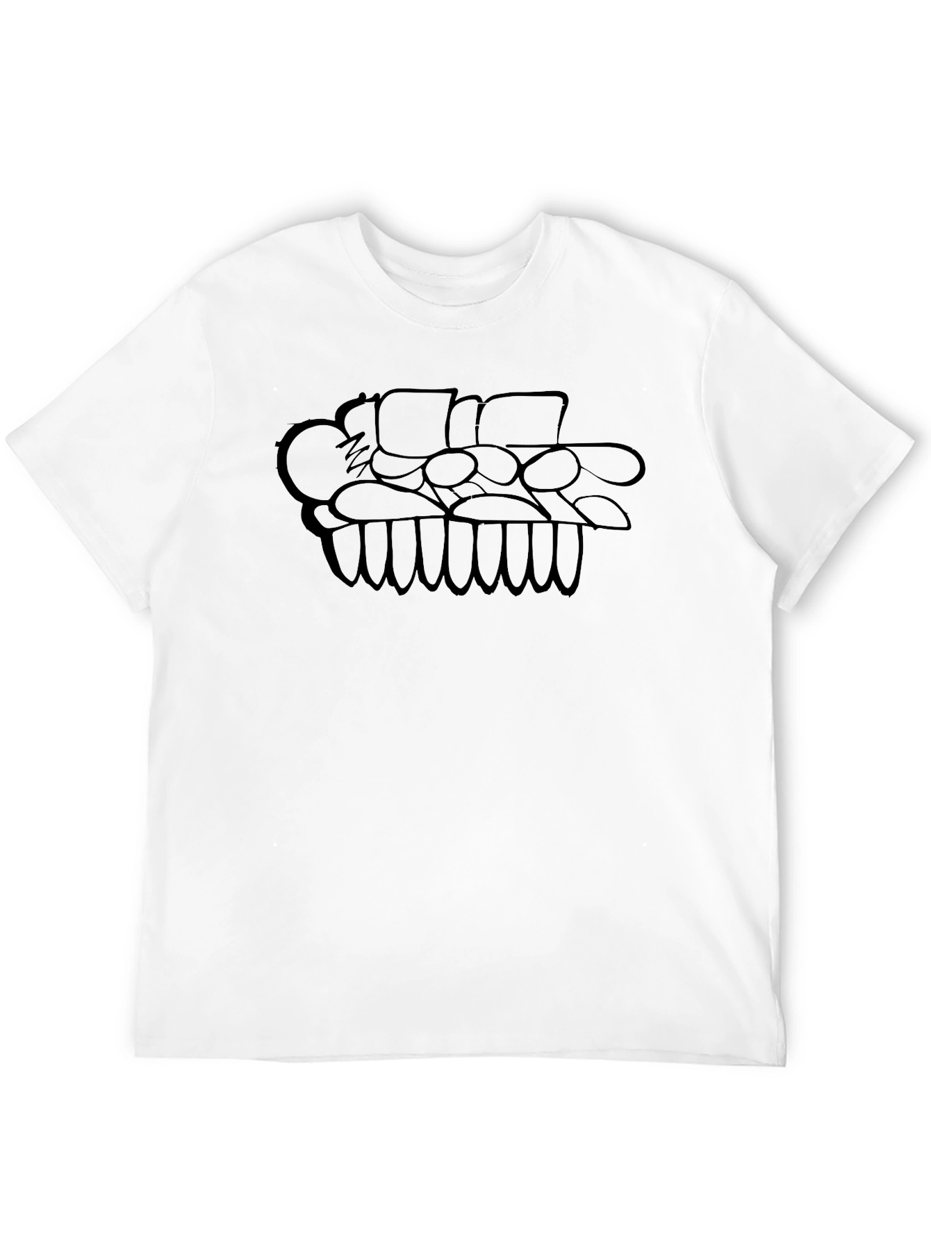 Abstract Graphic Print Tee - Black