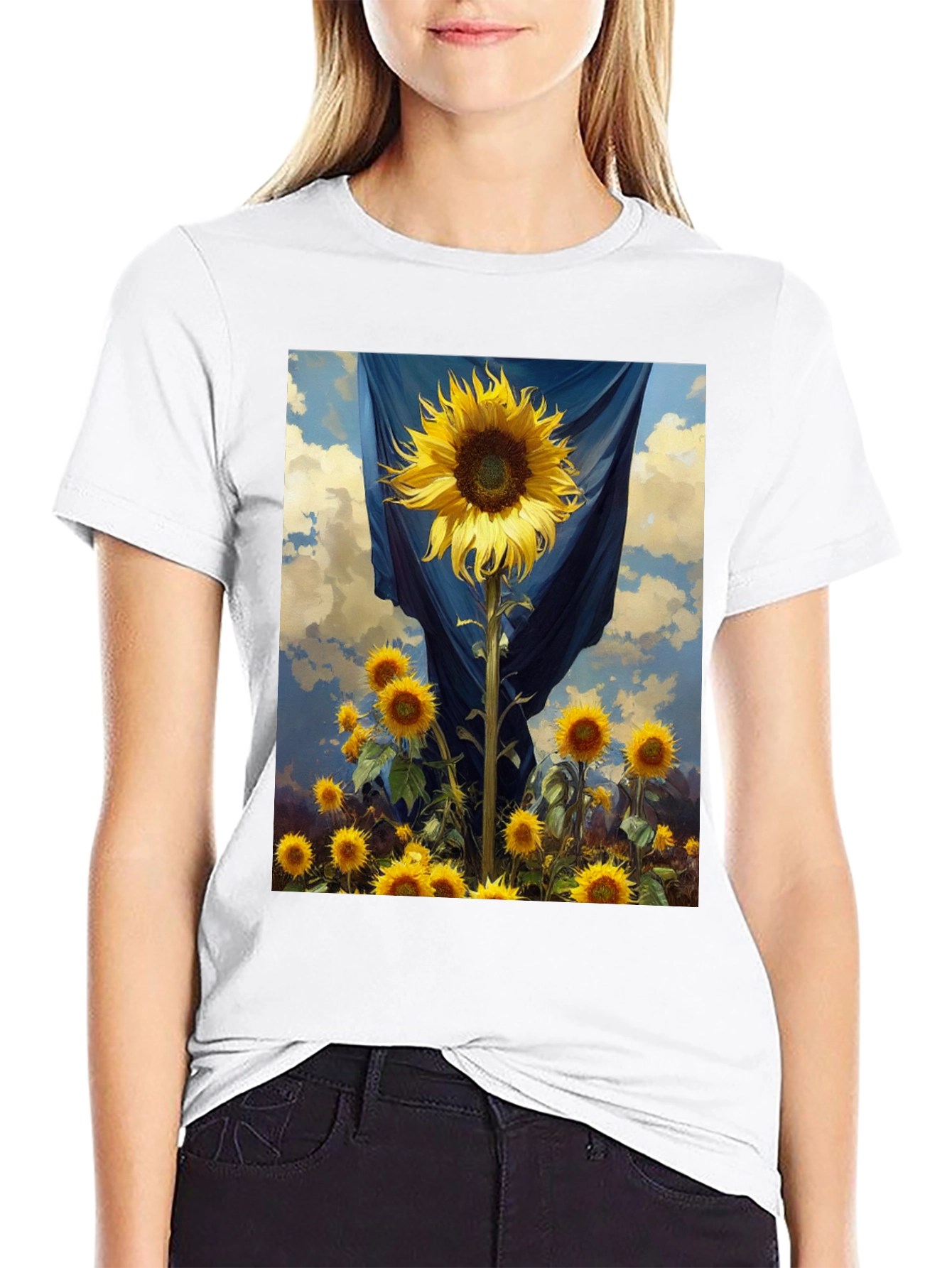 Sunflower Field Graphic Tee - Stylish Comfort