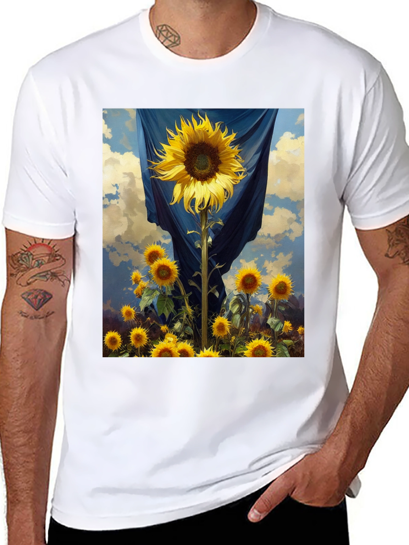 Sunflower Field Graphic Tee - Stylish Comfort